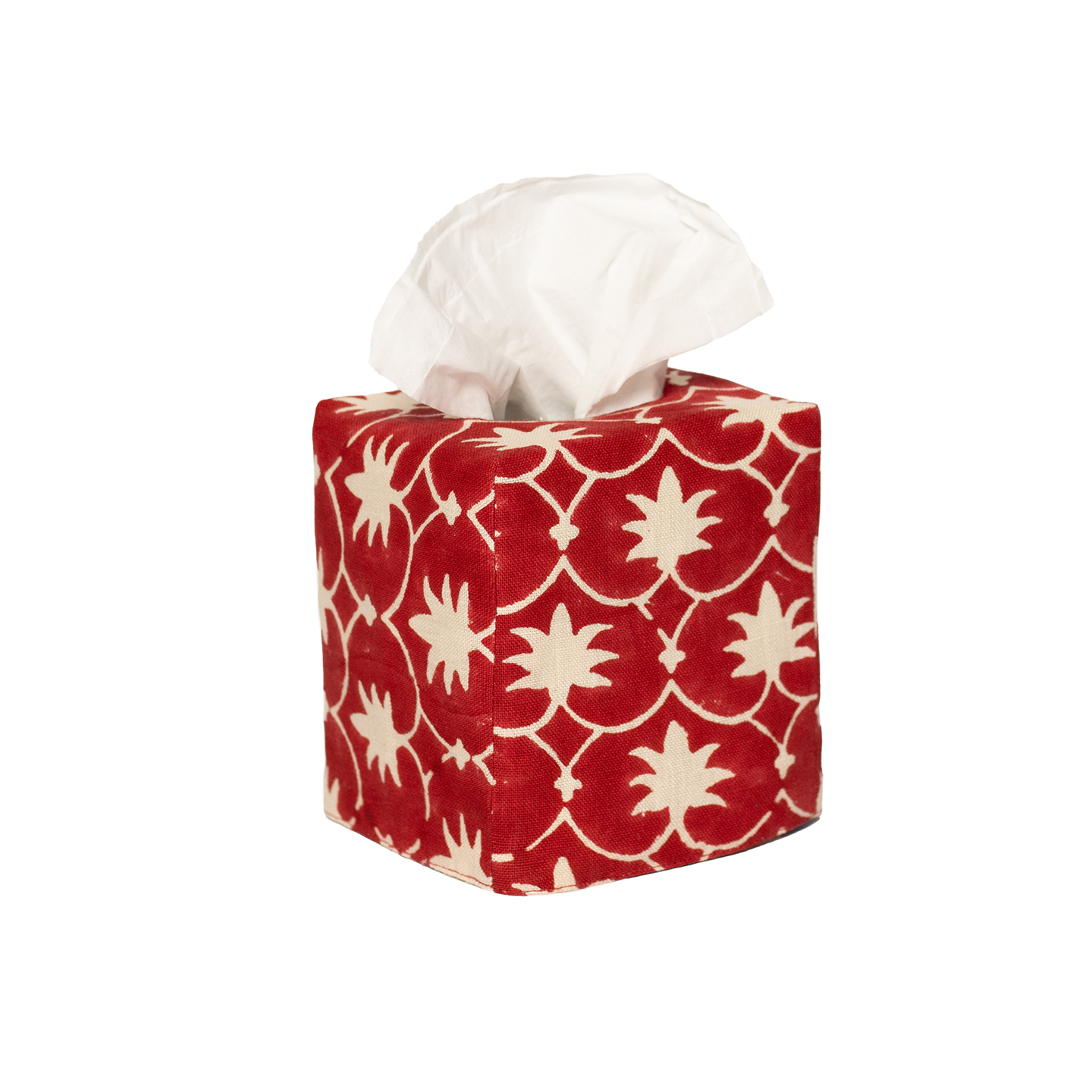 Square Palm Grove Linen Tissue Box Cover
