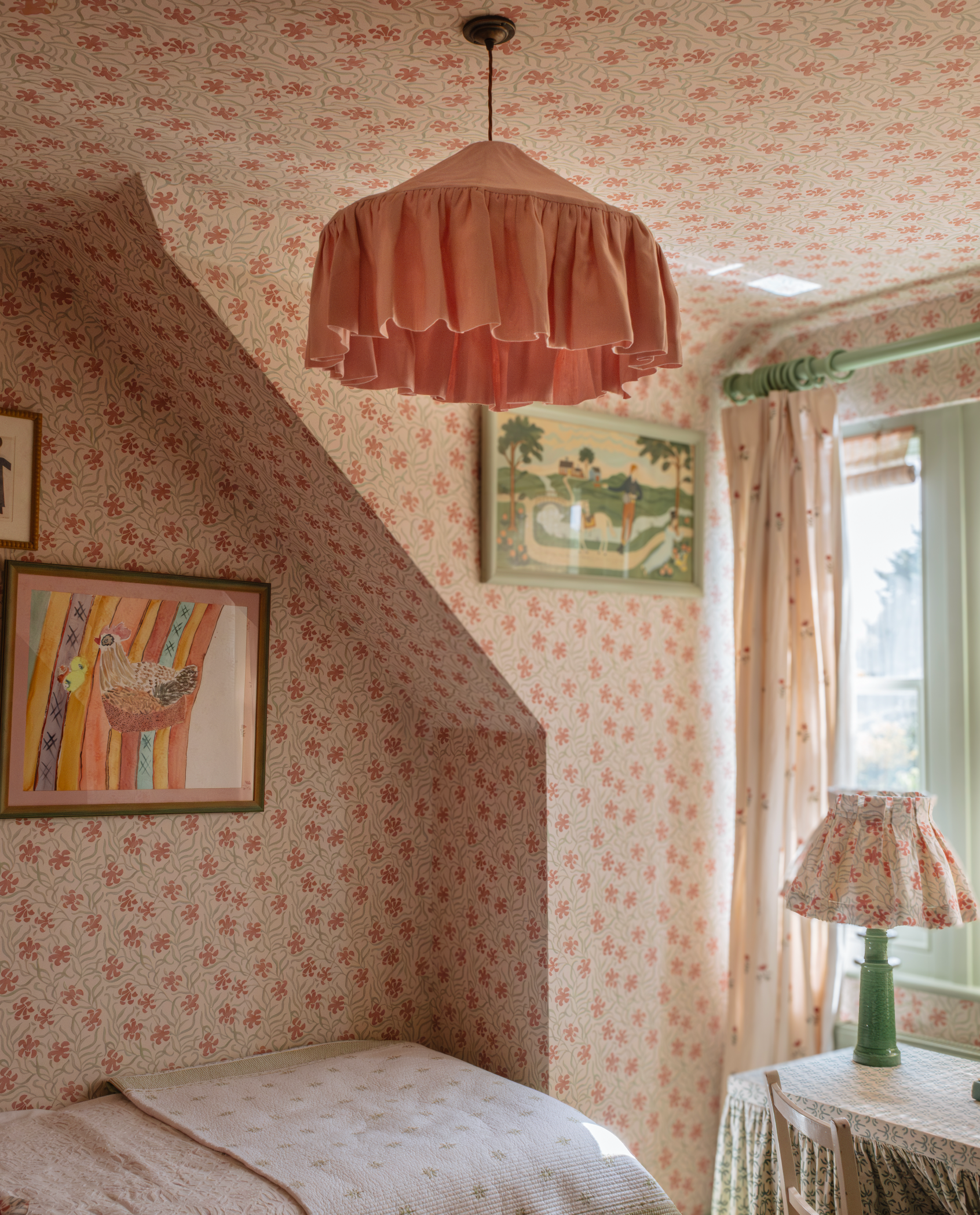 Pale Pink Linen Pantry Lampshade