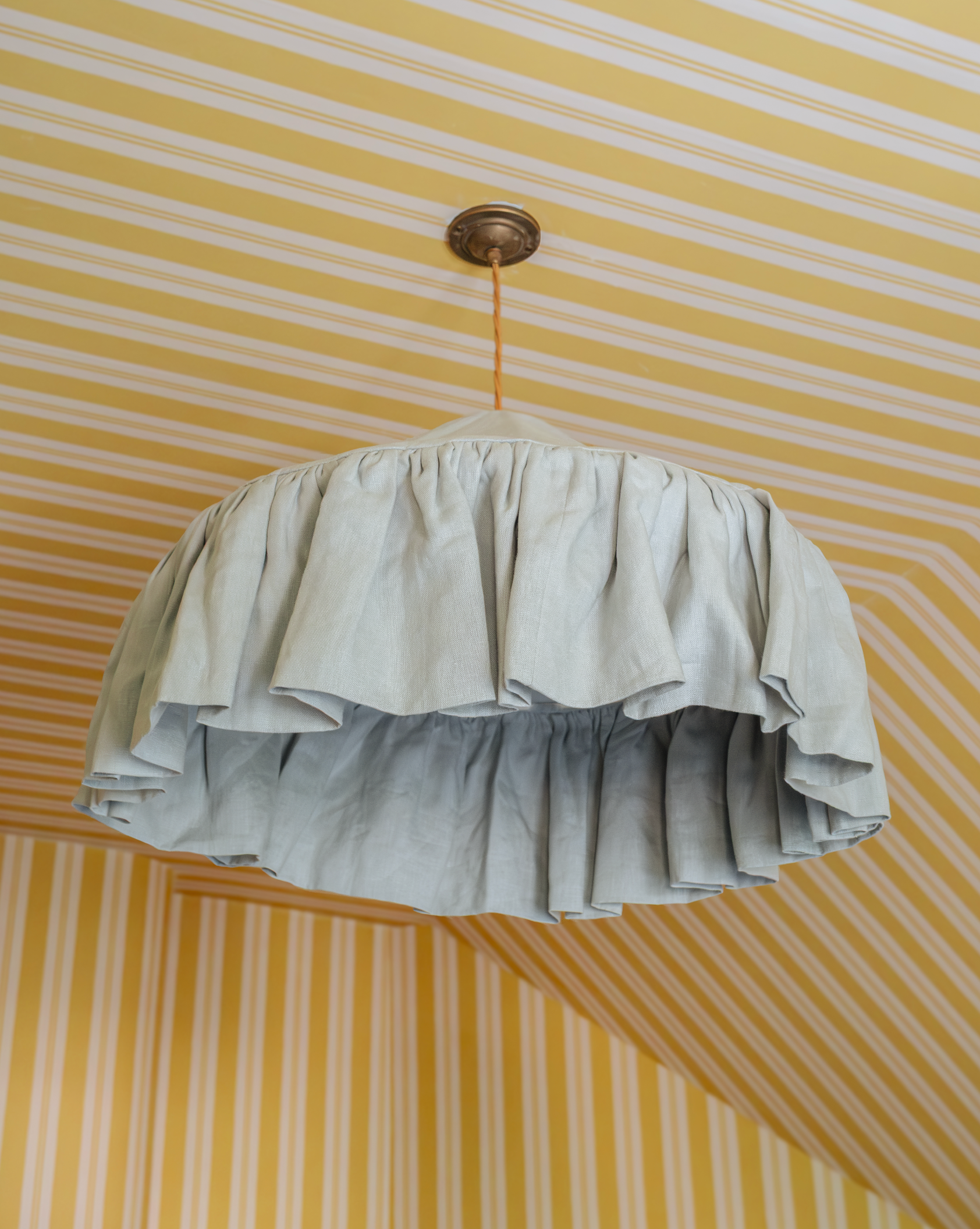 Pale Blue Linen Pantry Lampshade