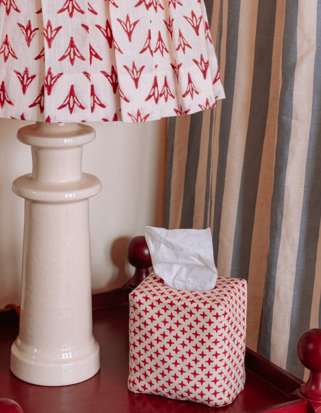 Square Fez Cross Linen Tissue Box Cover