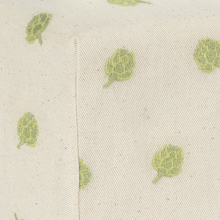 Skinny Embroidered Tissue Box Cover - Artichoke