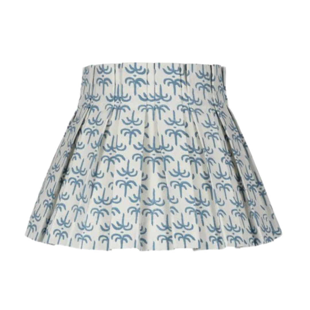 Blue Callaloo Cotton Structured Box Pleat Lampshade