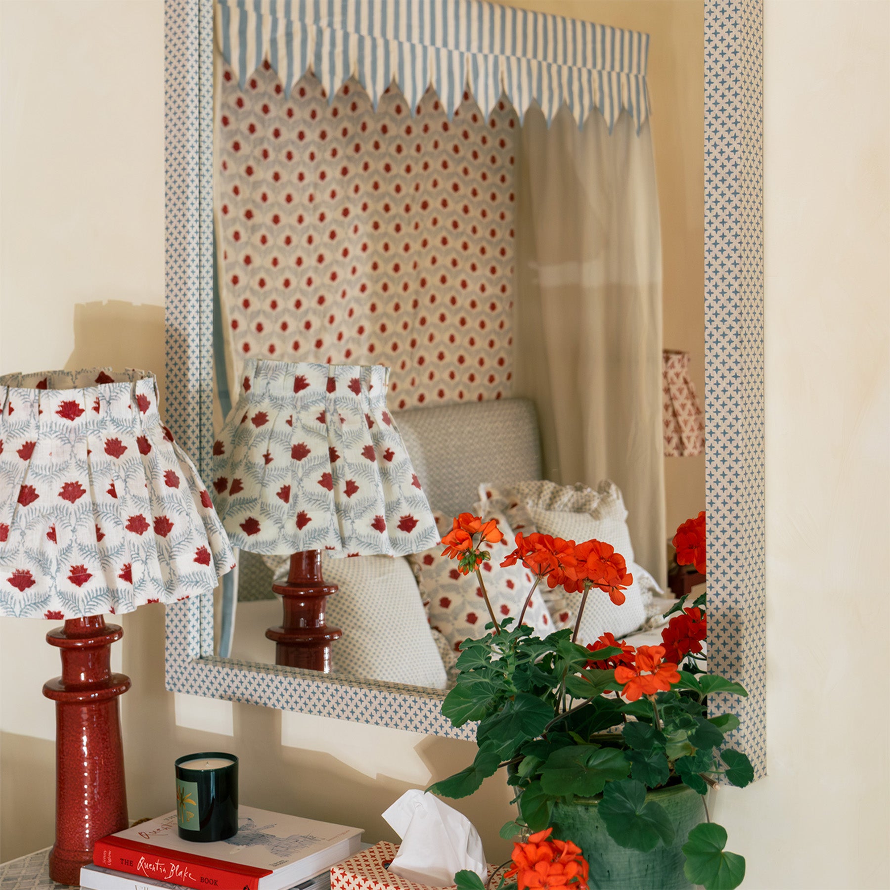 Fez Blue Cross Fabric Mirror