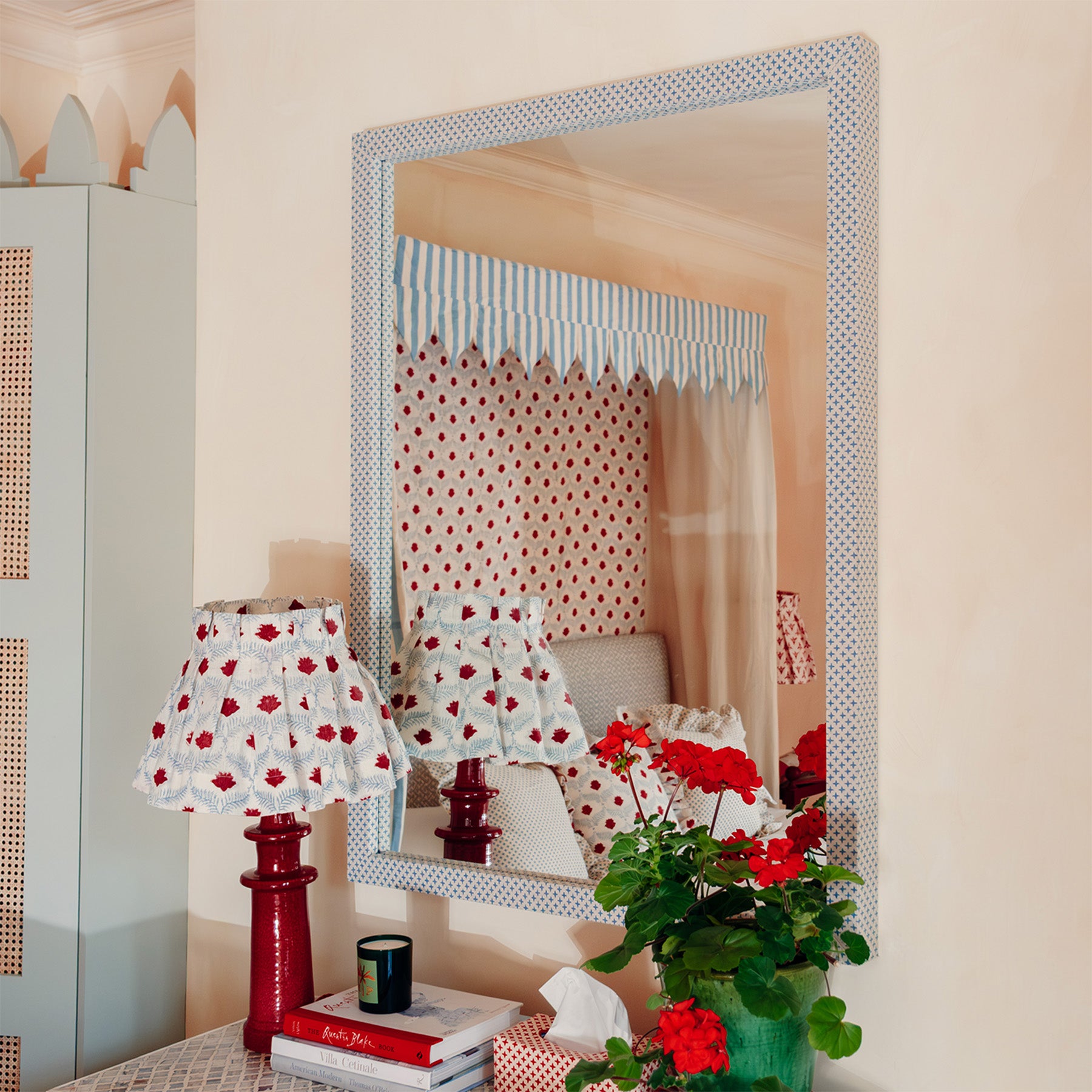 Fez Blue Cross Fabric Mirror