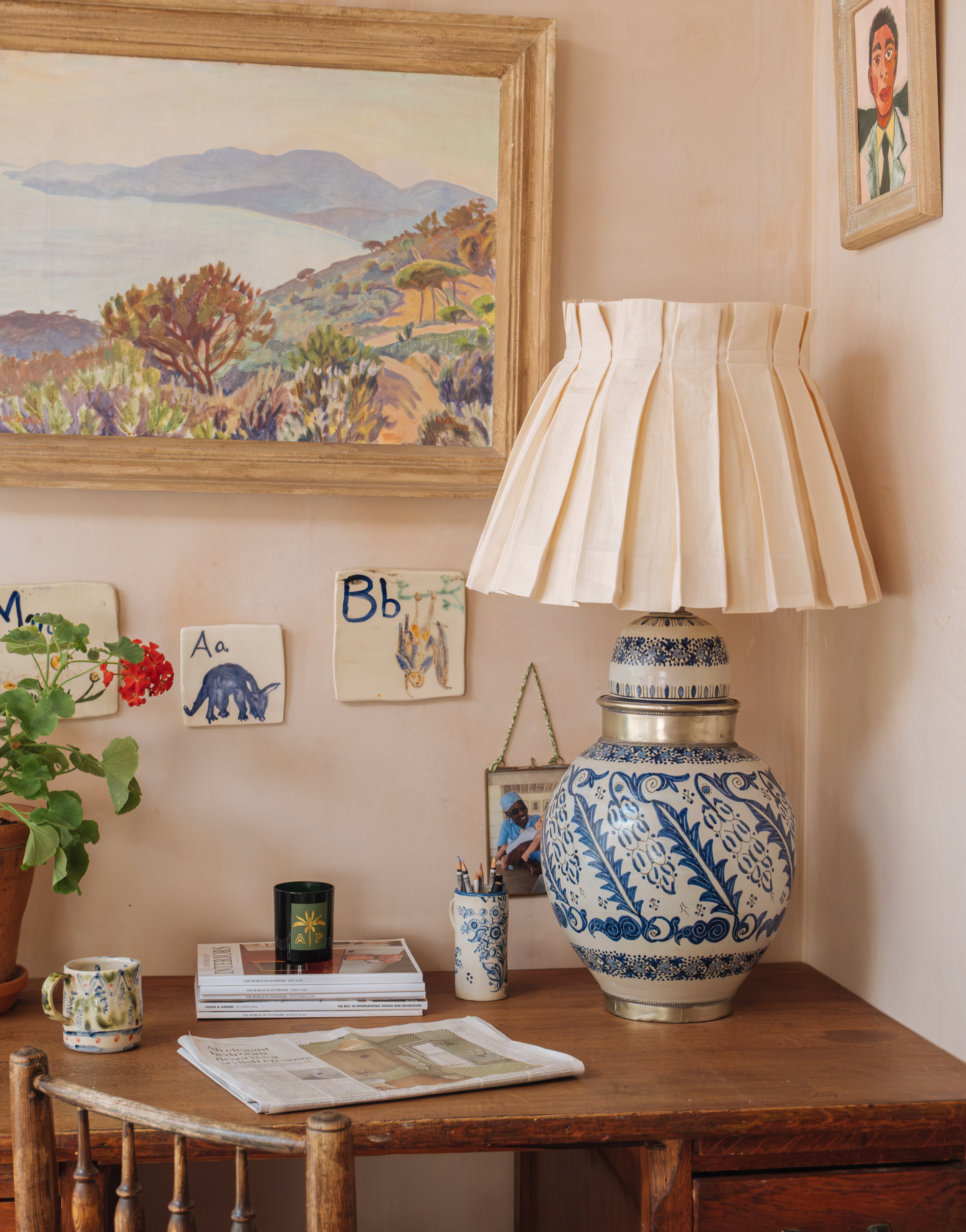 Oat Linen Structured Box Pleat Lampshade