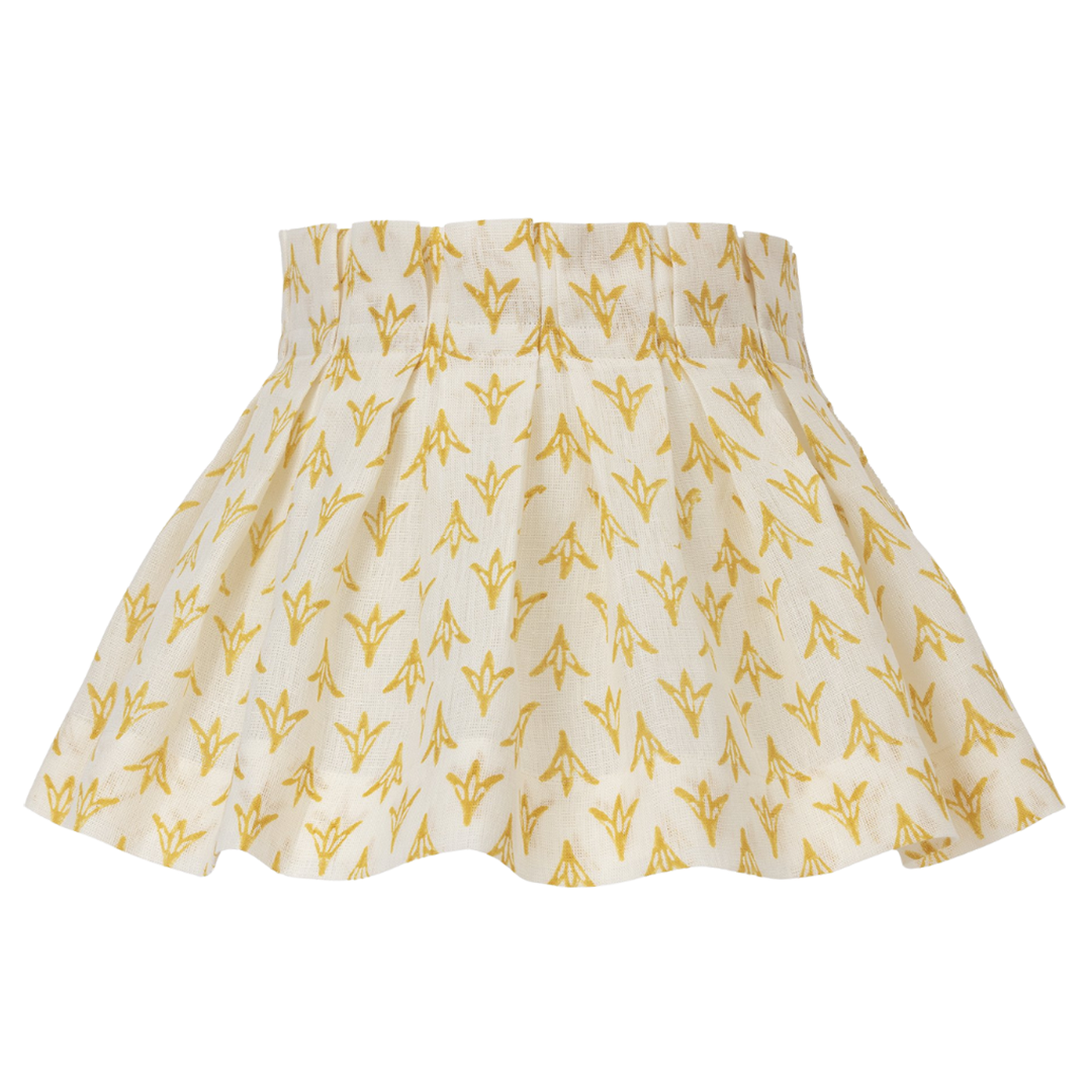 Daffodil Papaya Linen Loose Box Pleat Lampshade