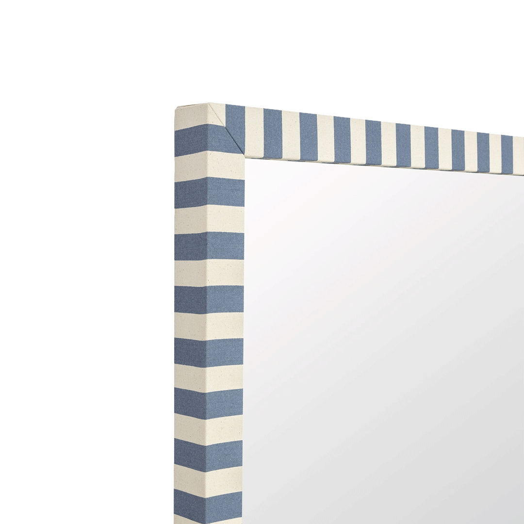 Tangier Denim Stripe Fabric Mirror