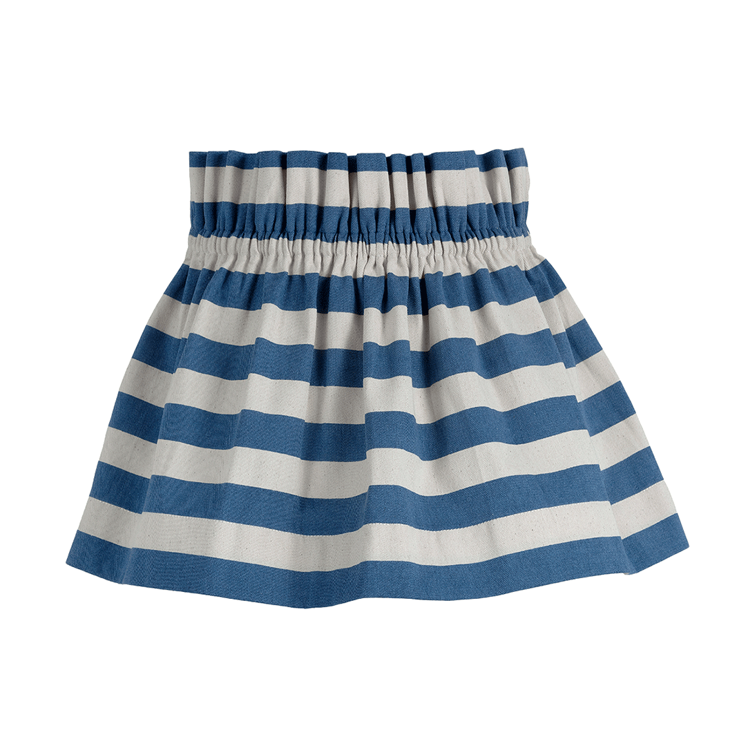 Tangier Denim Blue Stripe Cotton Scrunchie Lampshade
