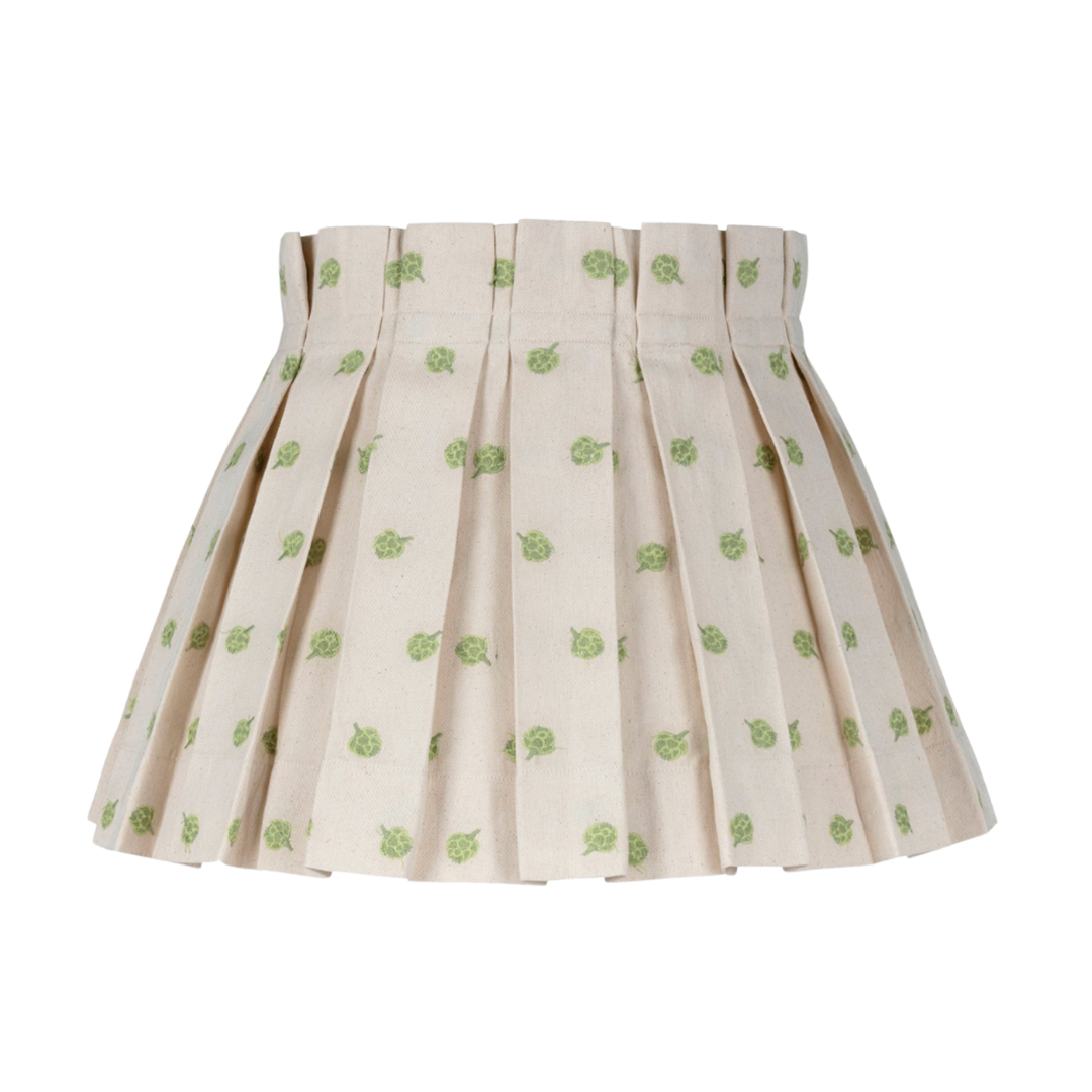 Embroidered Artichoke Cotton Structured Box Pleat Lampshade