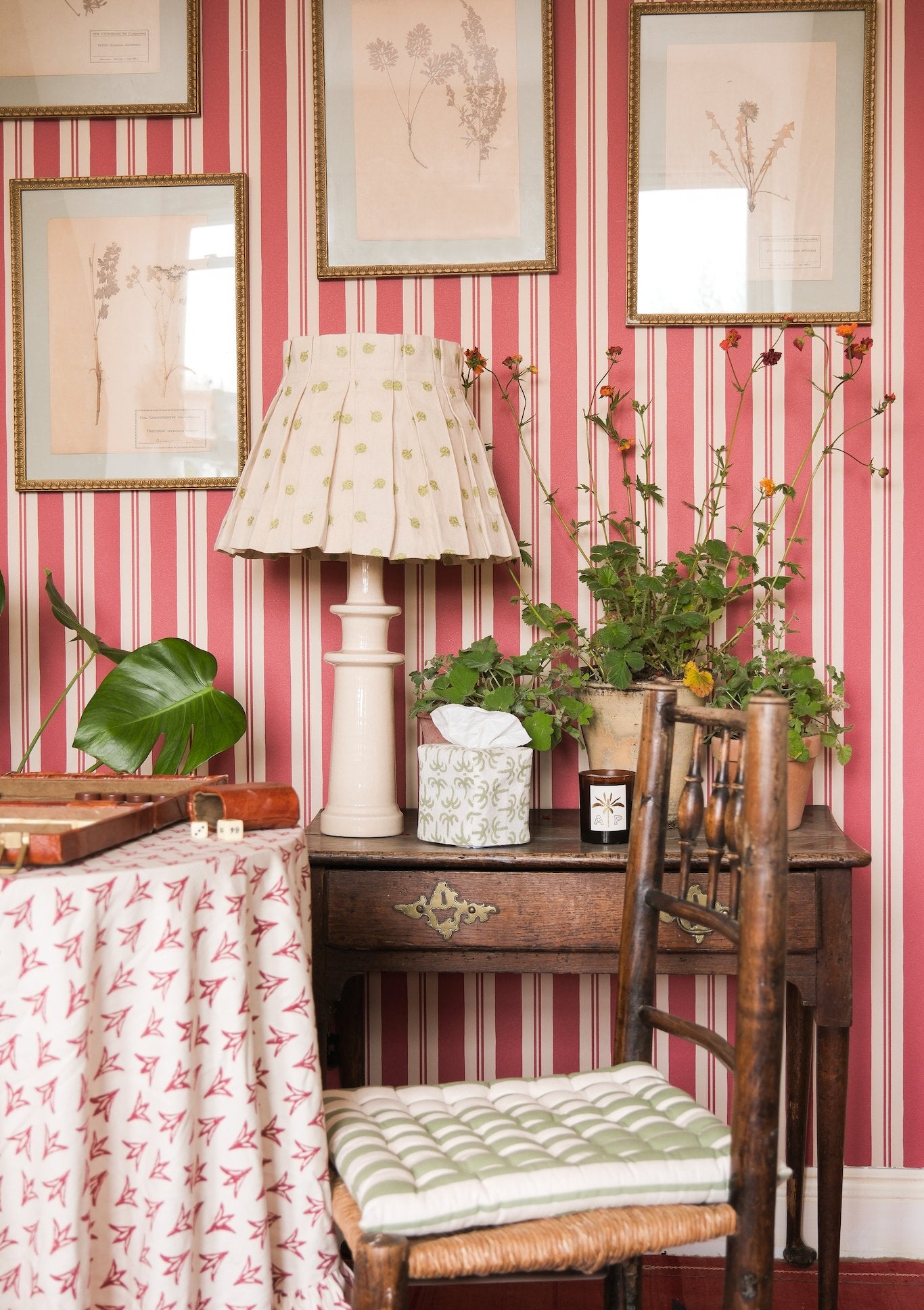 Embroidered Artichoke Box Pleat Lampshade - Alice Palmer & Co