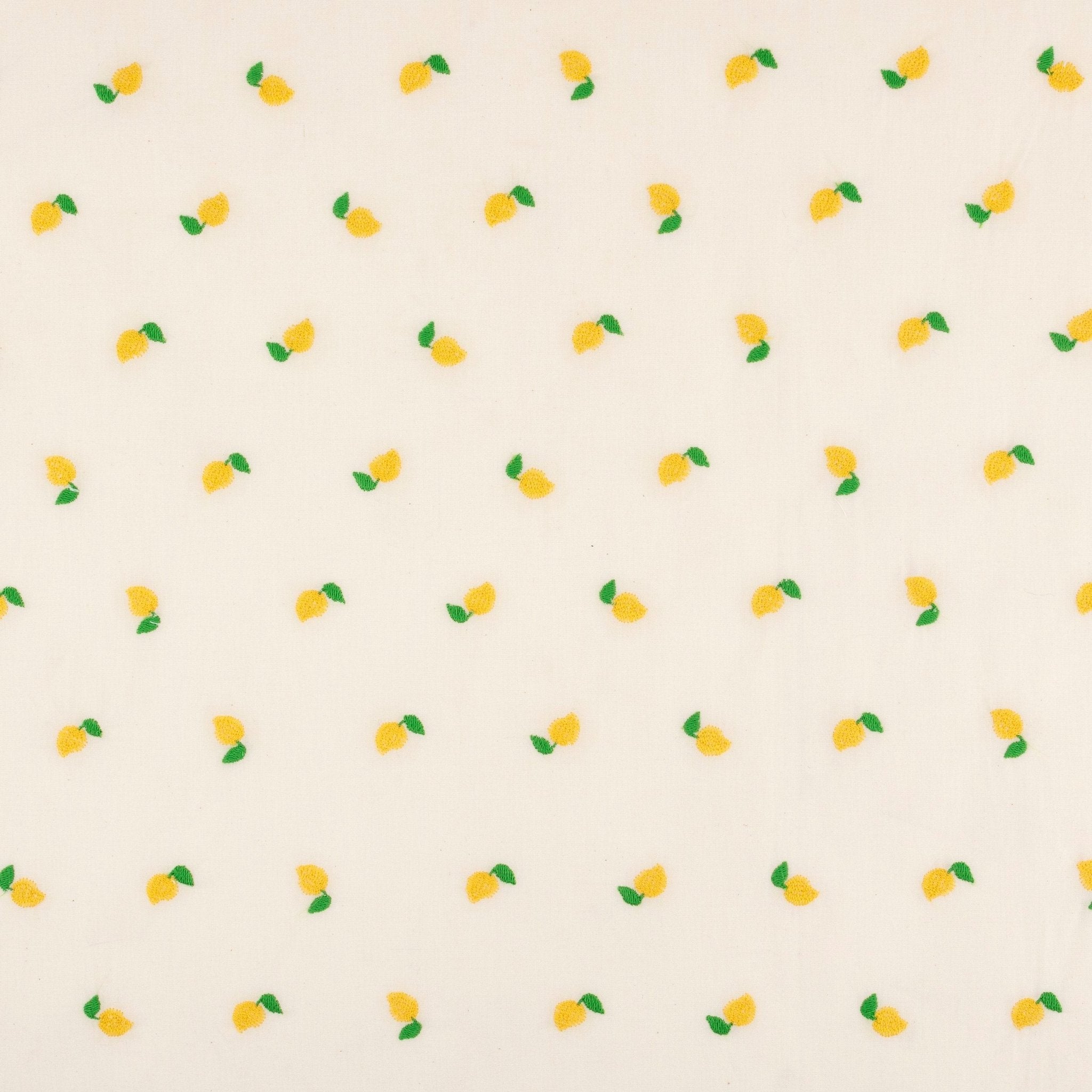 Embroidered Lemon Fabric - Alice Palmer & Co