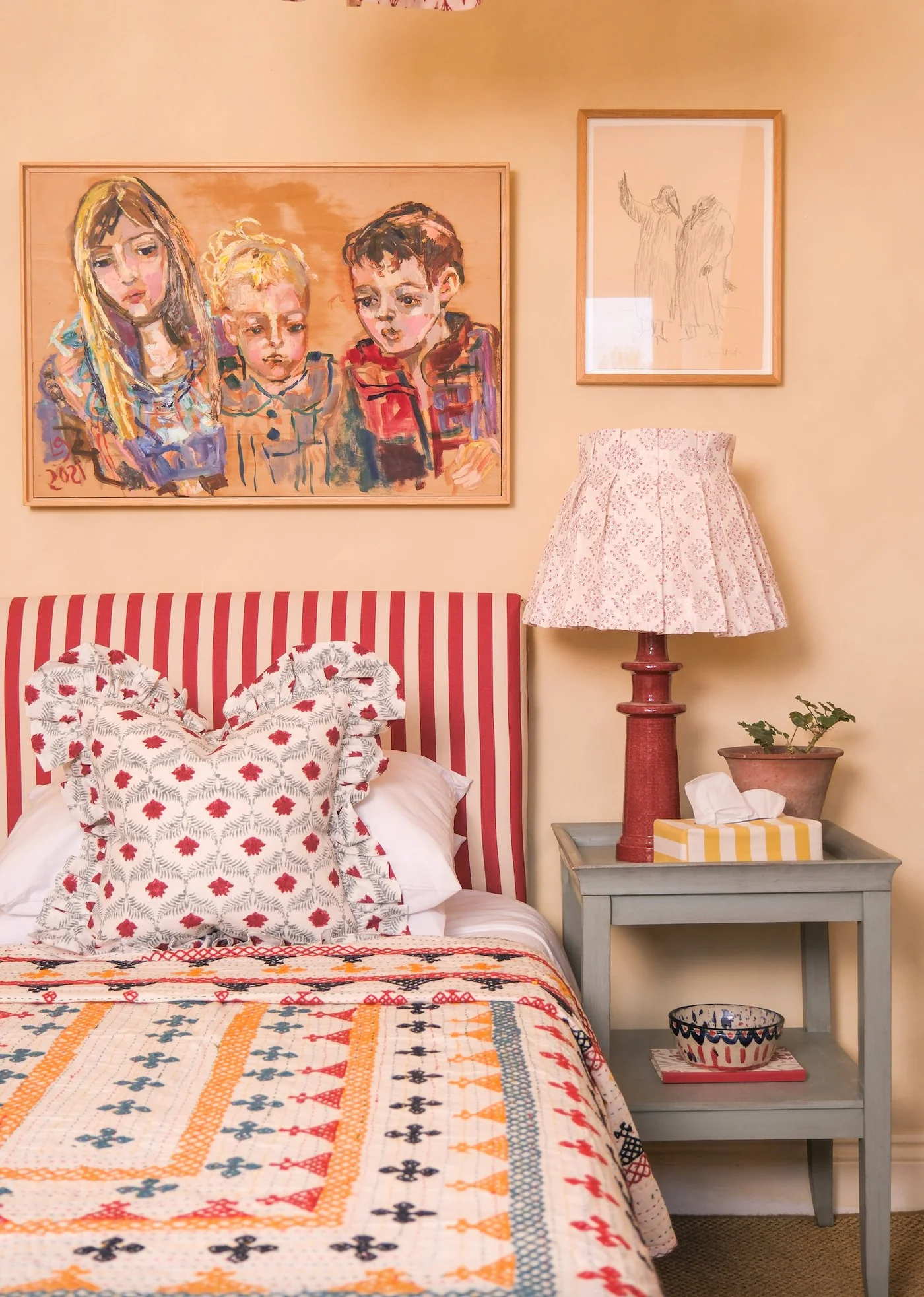 Floral Posy Linen Box Pleat Lampshades