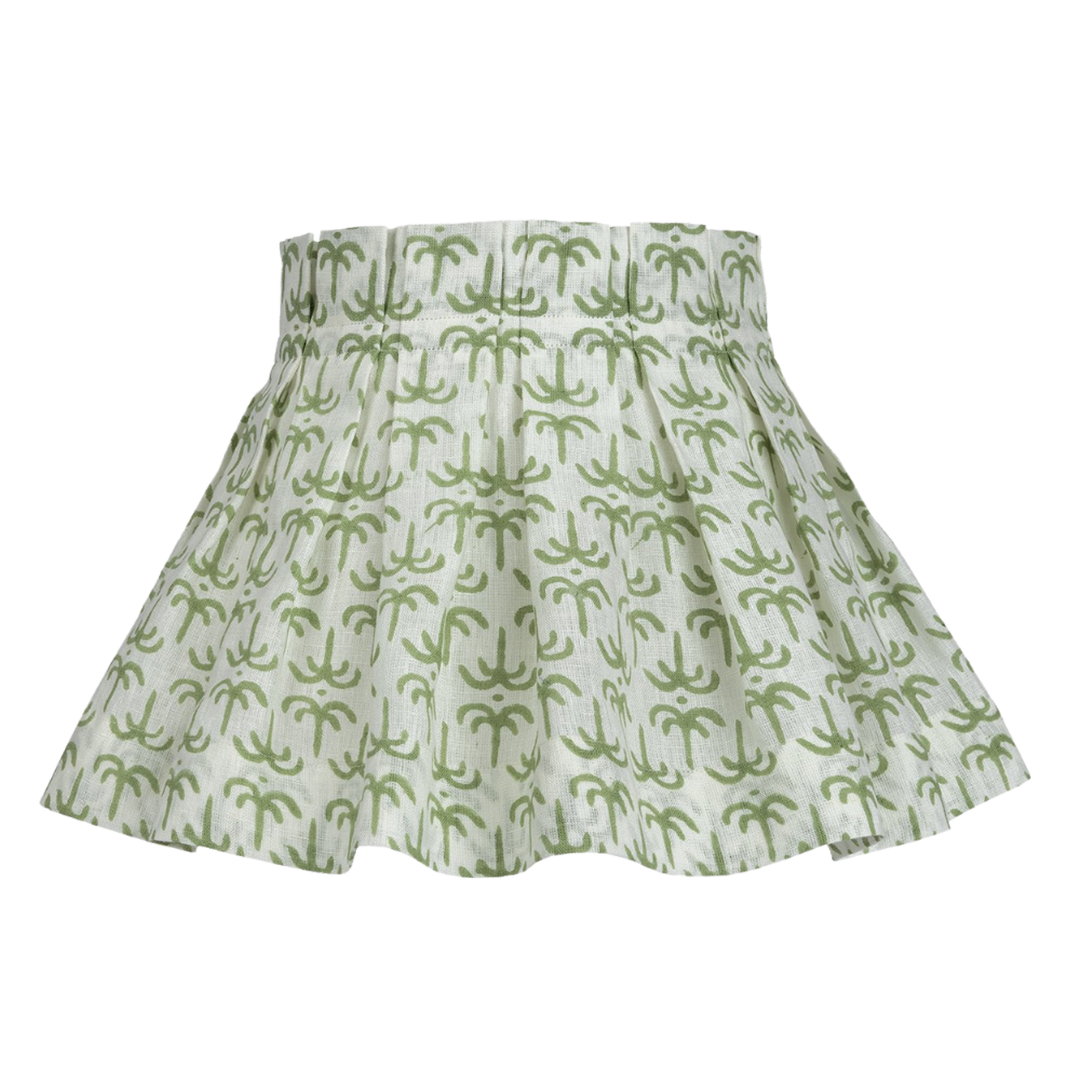 Green Callaloo Linen Loose Box Pleat Lampshade