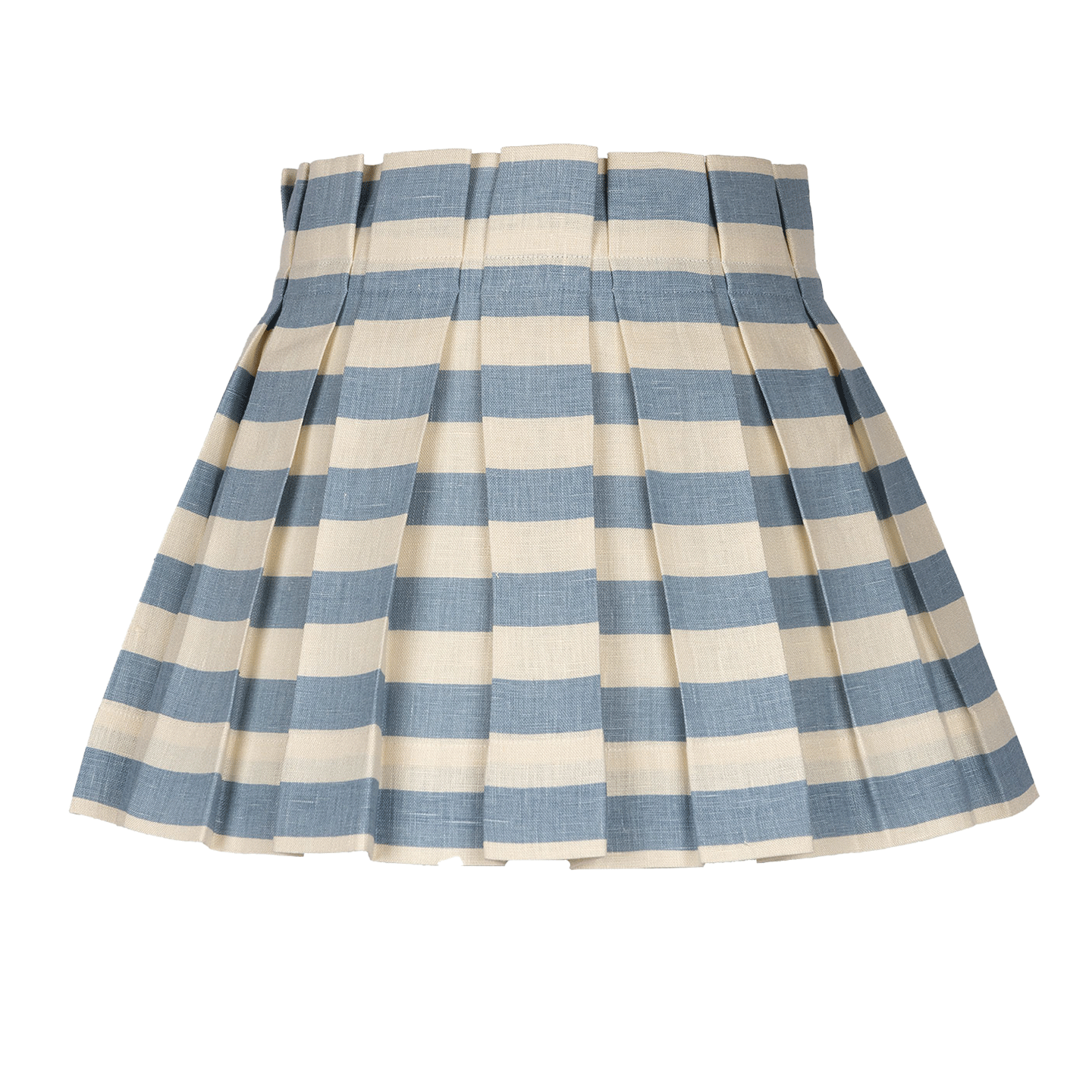 Tangier French Blue Stripe Linen Structured Box Pleat Lampshade
