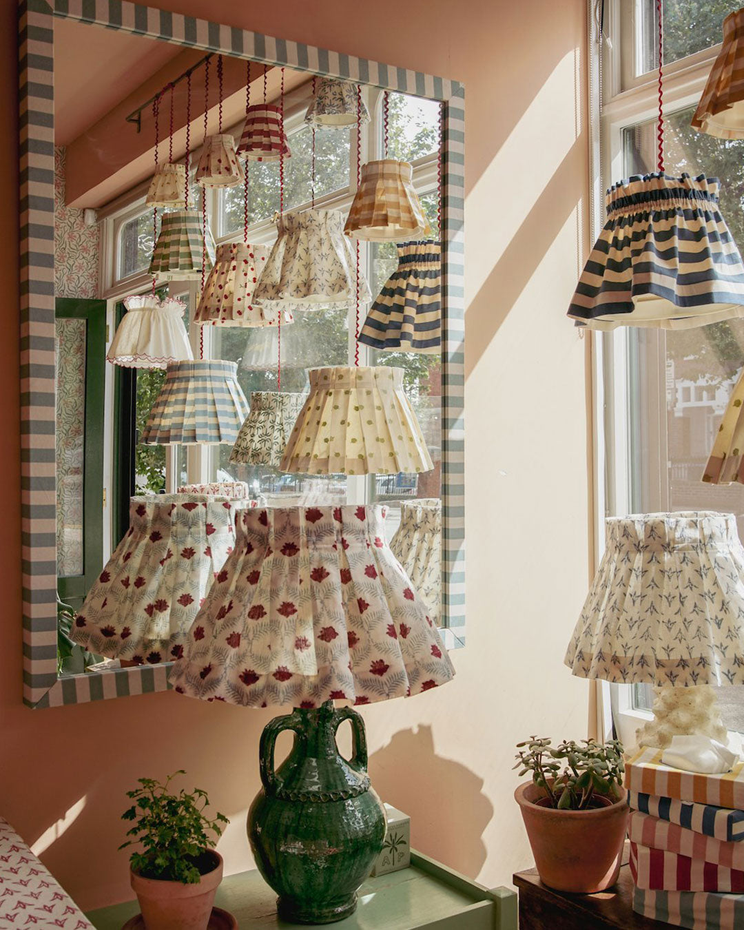 Tangier Iceberg Stripe Fabric Mirror