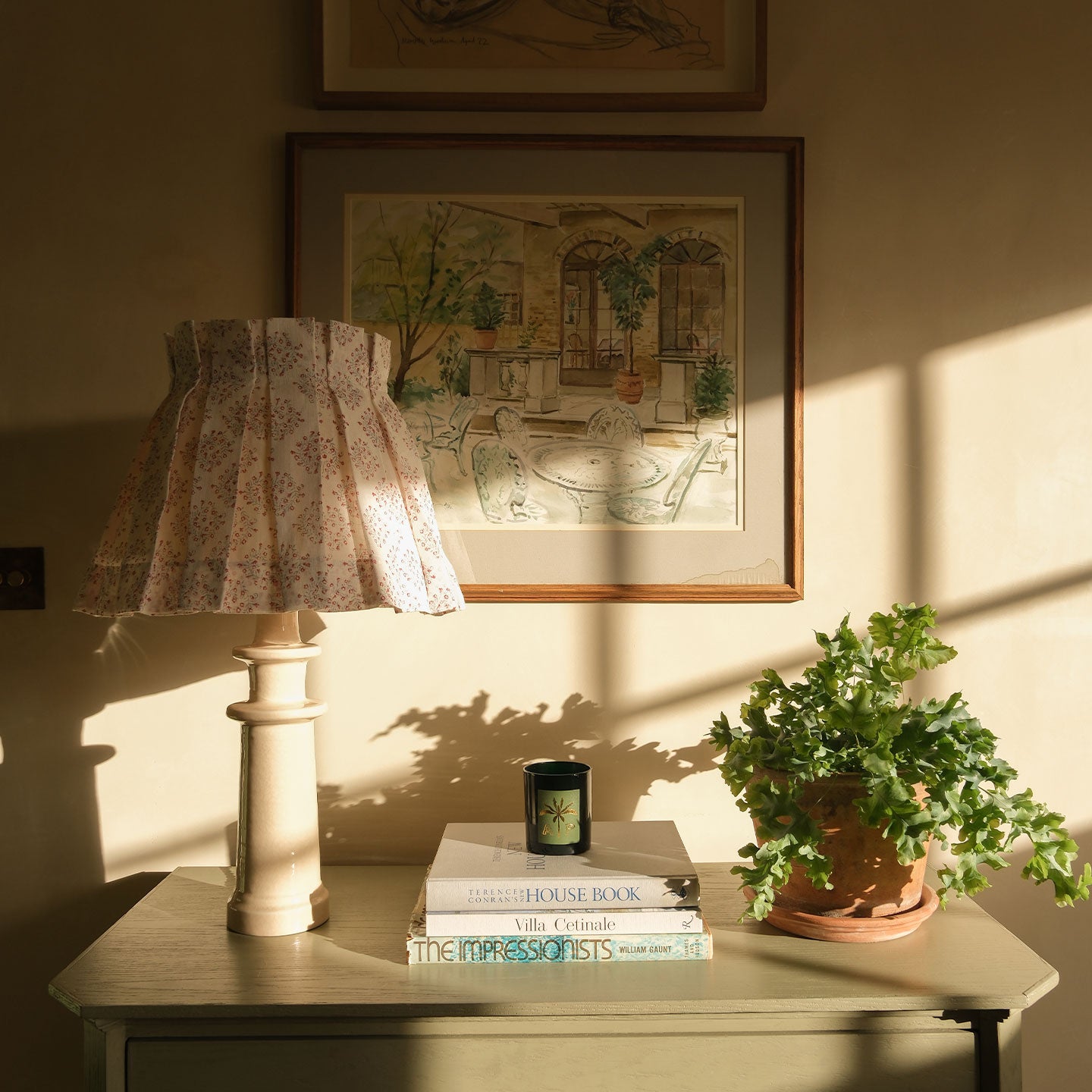 Floral Posy Linen Structured Box Pleat Lampshade