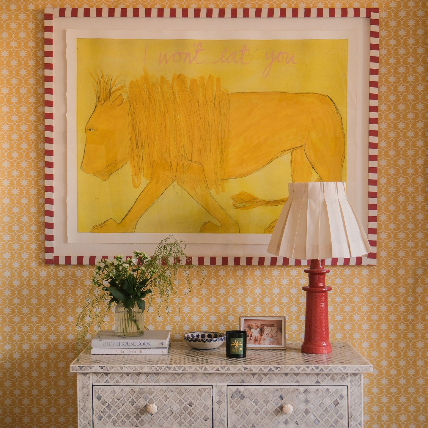 Palm Grove Wallpaper - Mustard Inverse
