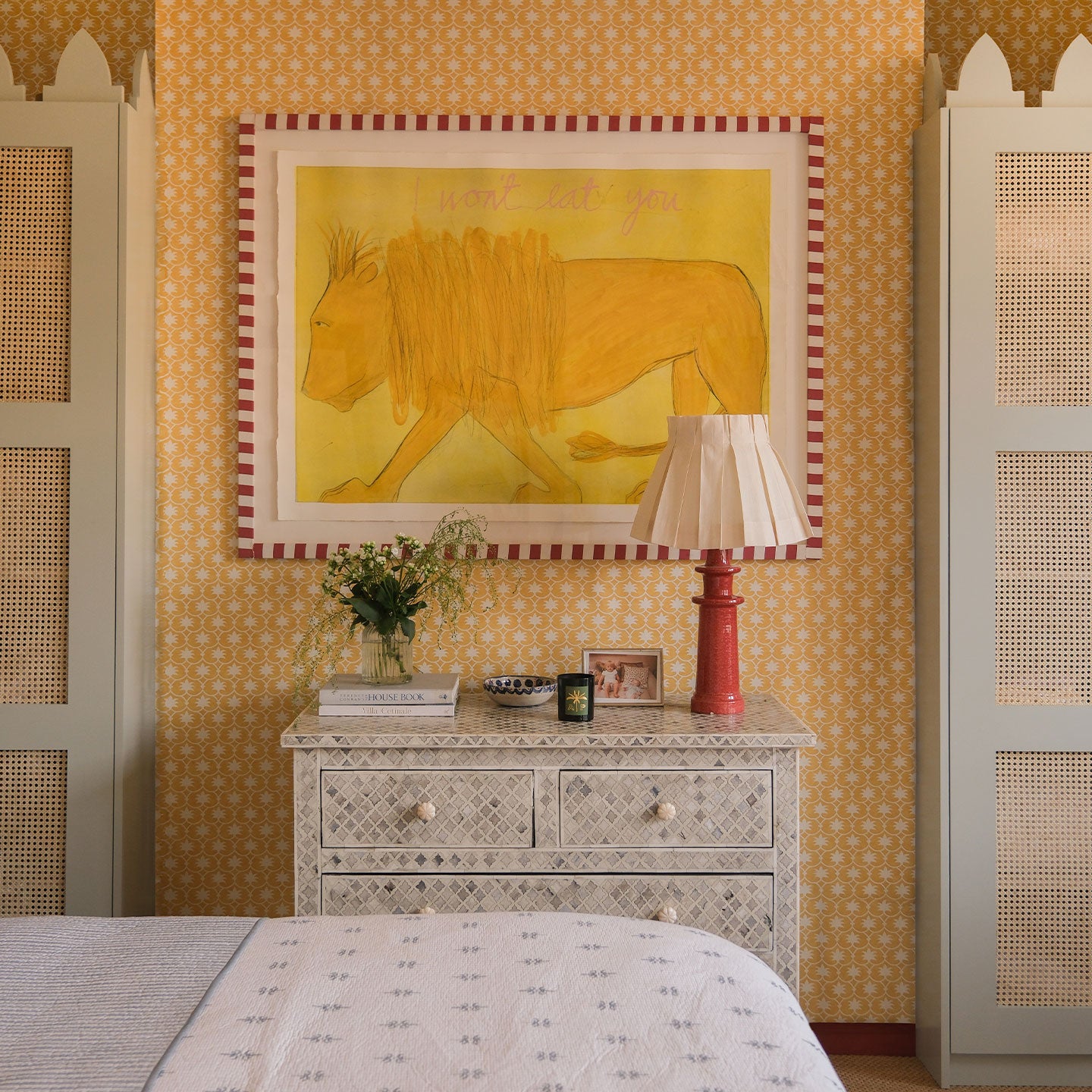 Palm Grove Wallpaper - Mustard Inverse