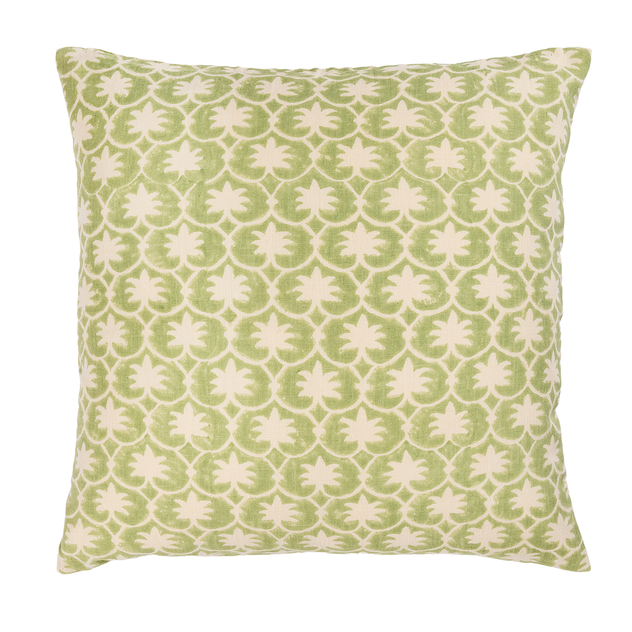 Olive Inverse Palm Grove Square Cushion