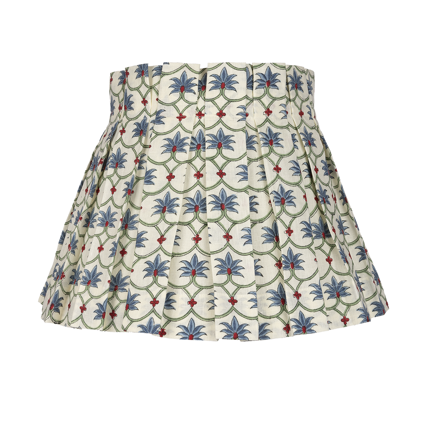 Peacock Palm Grove Linen Structured Box Pleat Lampshade