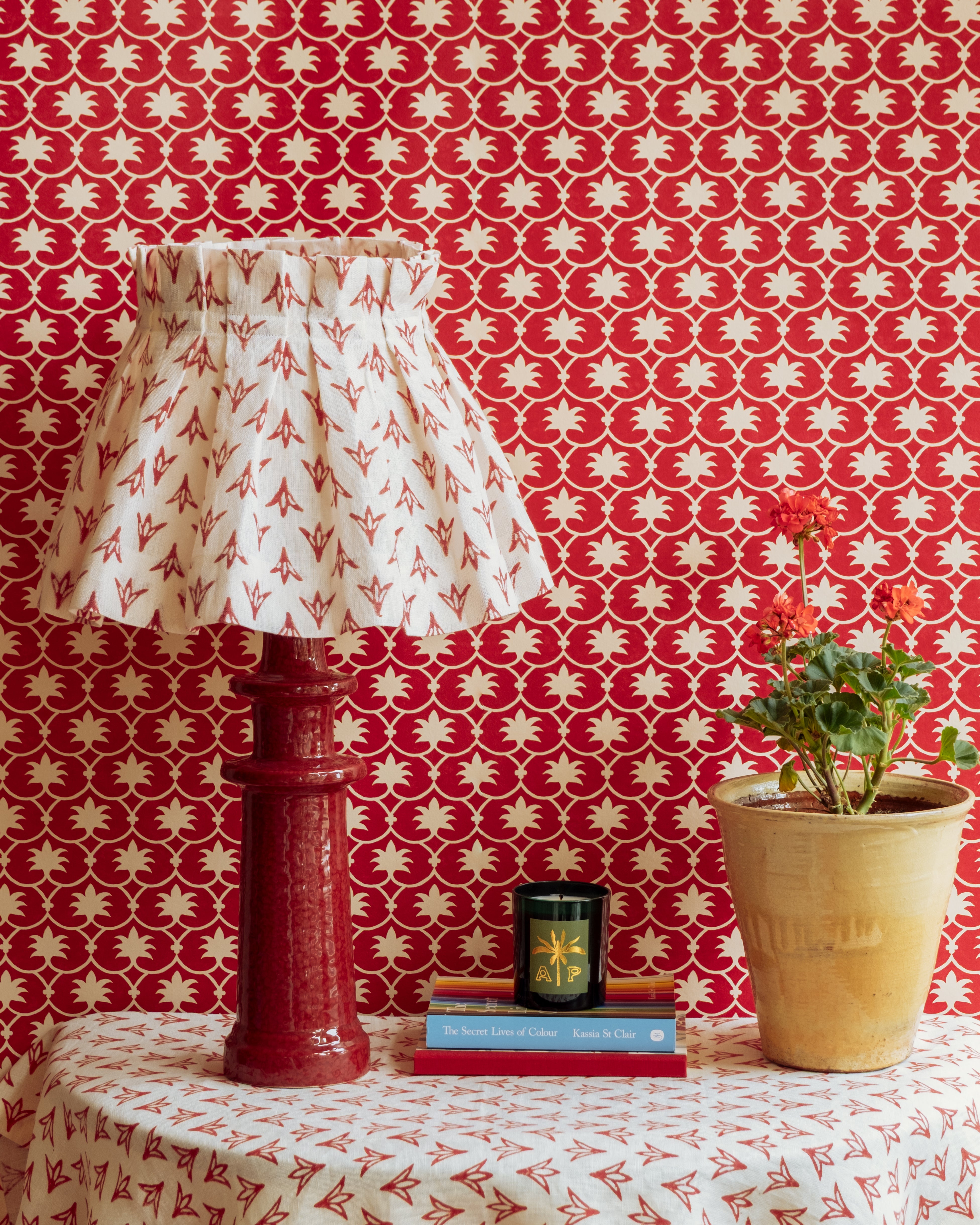 Palm Grove Wallpaper - Red Inverse