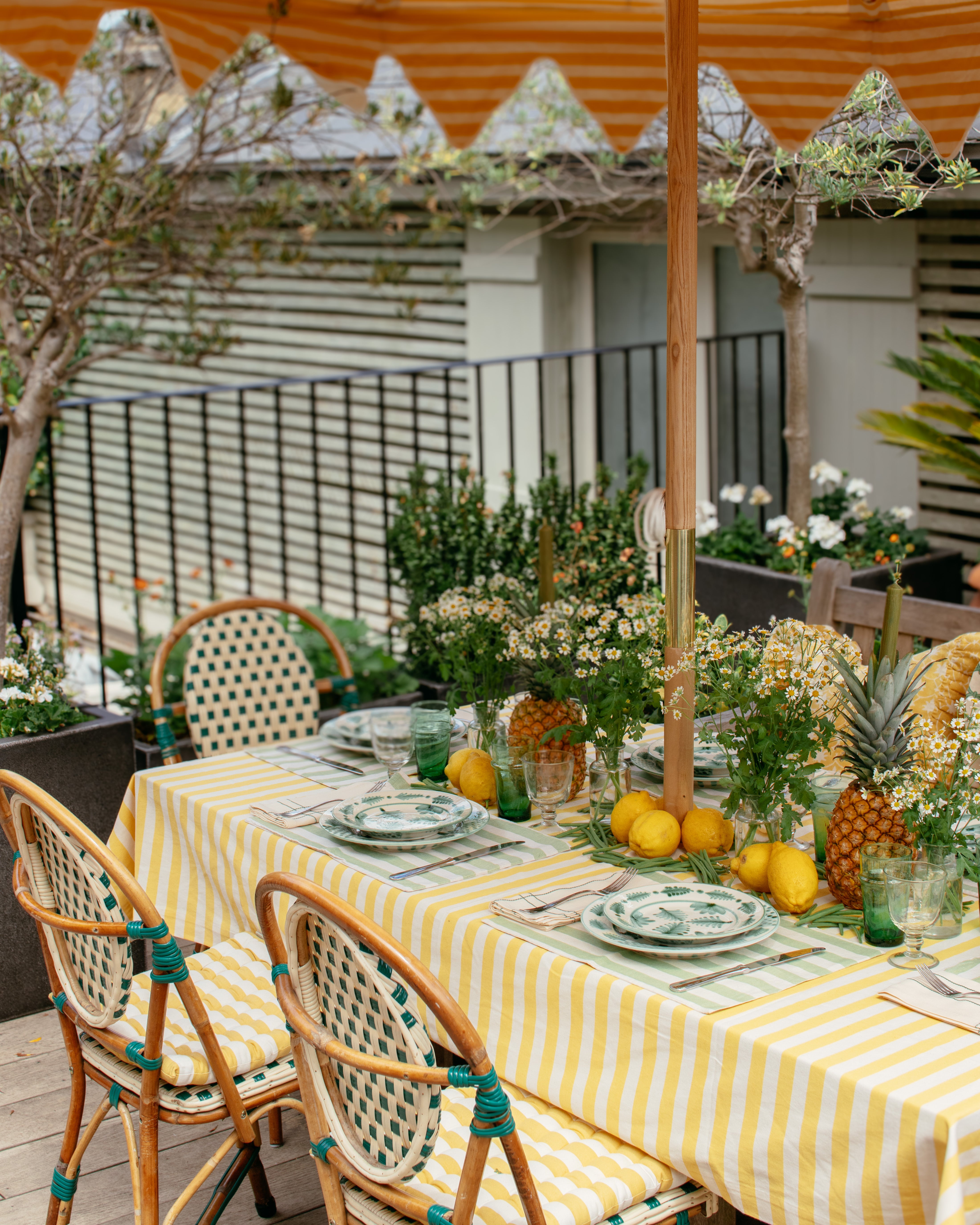 Tangier Mustard Stripe Classic Tablecloth