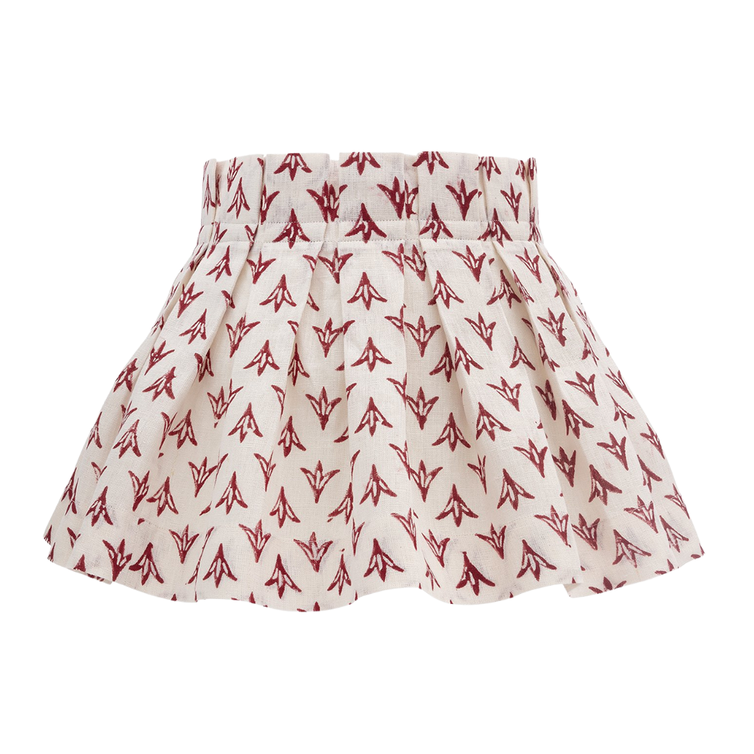 Poppy Papaya Linen Loose Box Pleat Lampshade