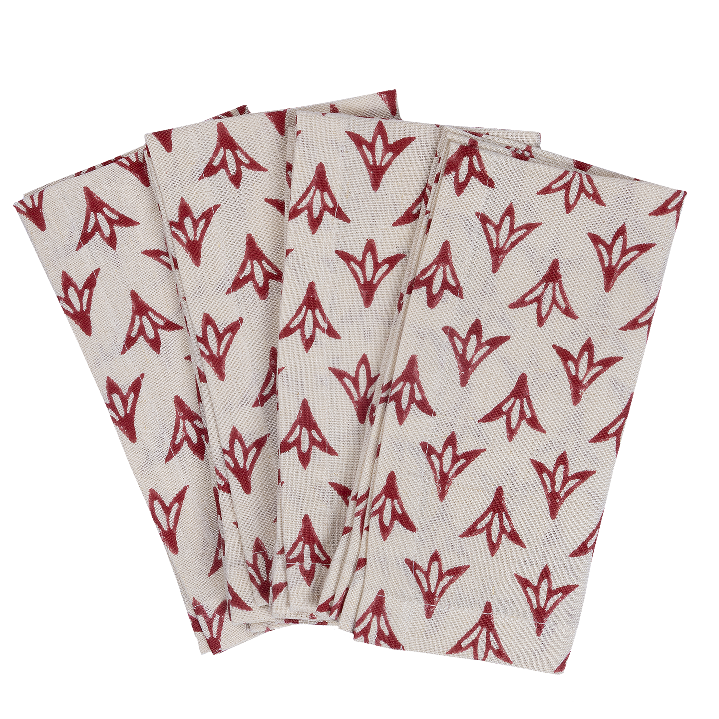 Poppy Papaya Linen Classic Napkins - Set of 4