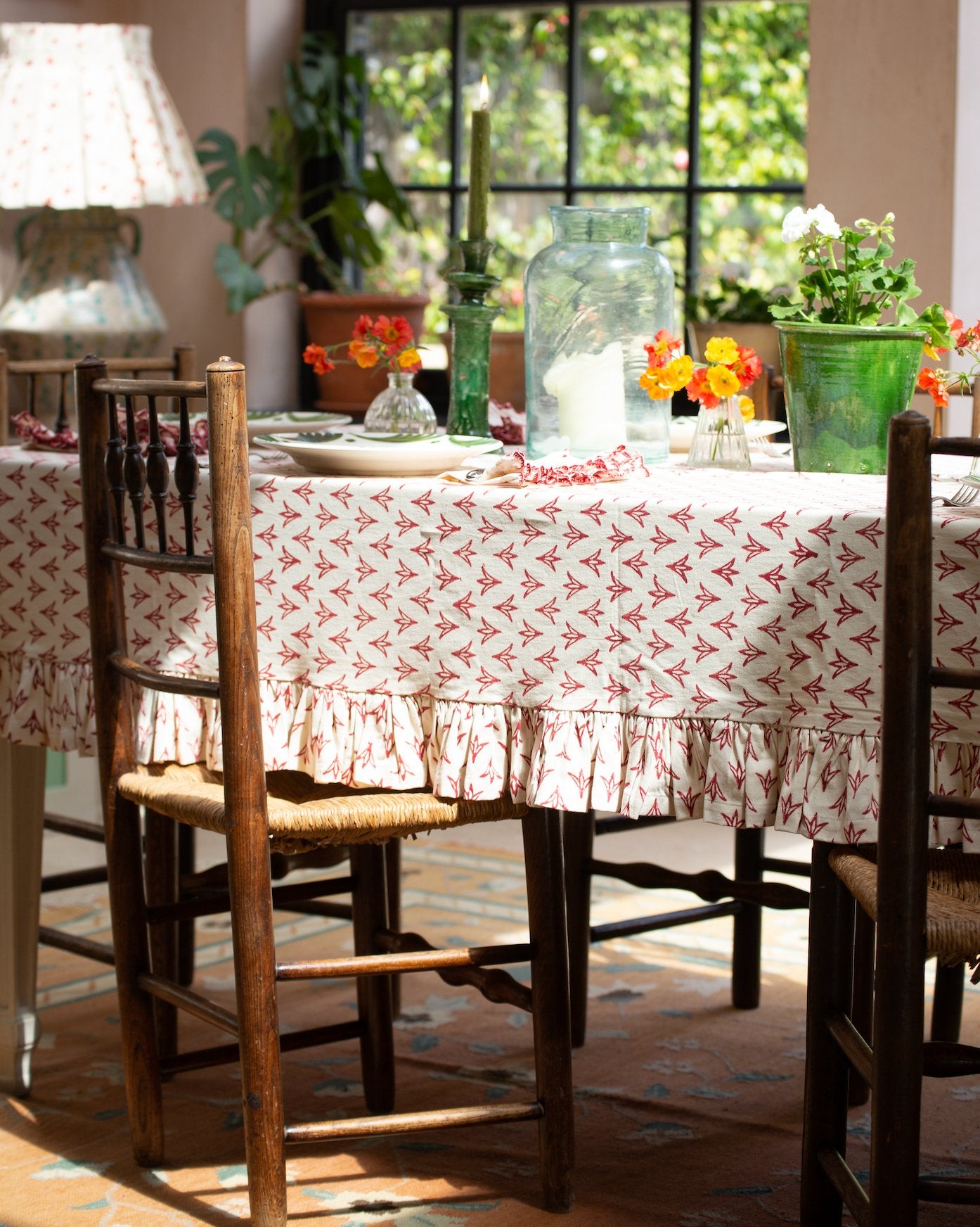 Poppy Papaya Ruffle Tablecloth - Alice Palmer & Co