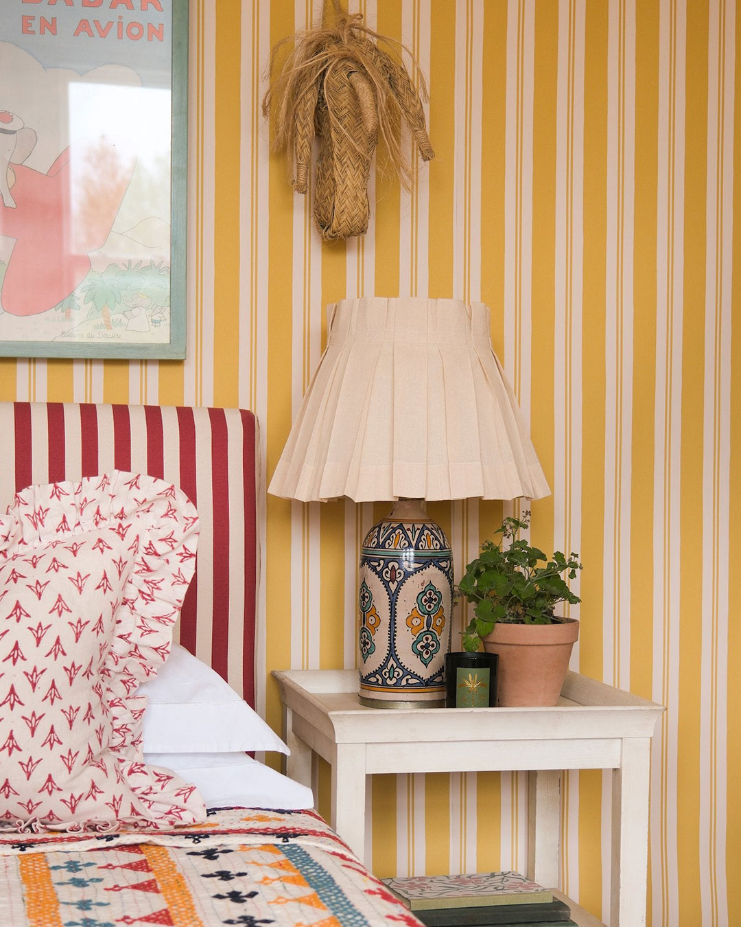 Raj Mustard Stripe Wallpaper