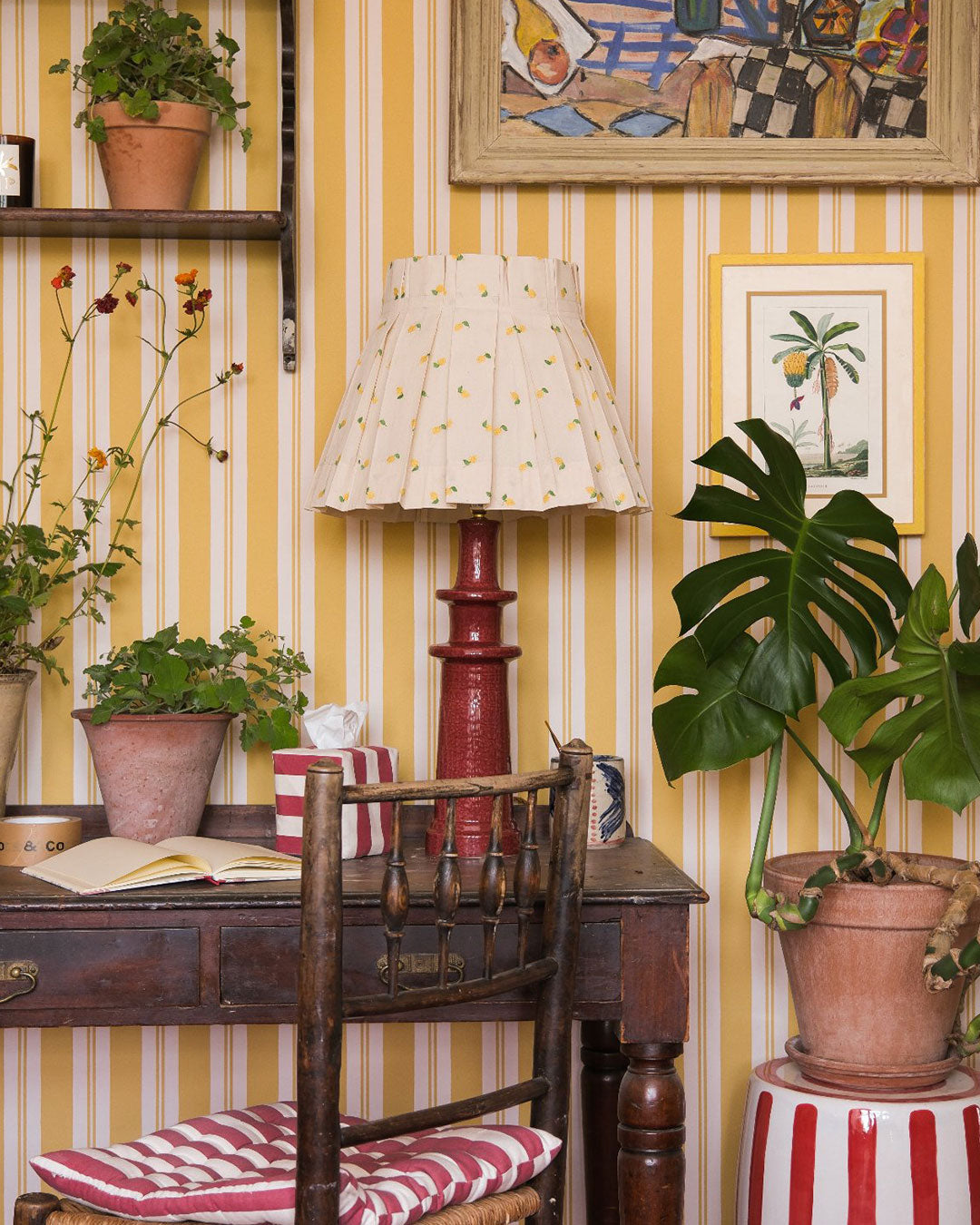 Raj Mustard Stripe Wallpaper