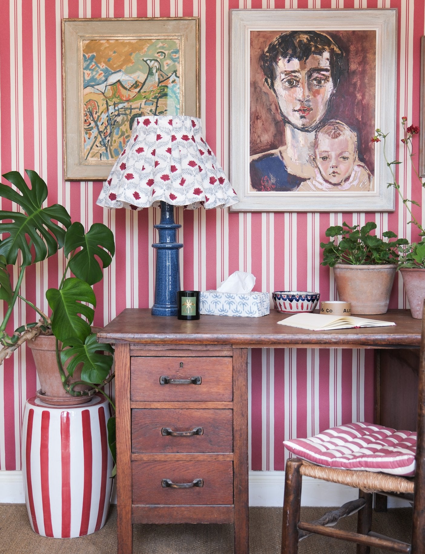 Raj Red Stripe Wallpaper - Alice Palmer & Co