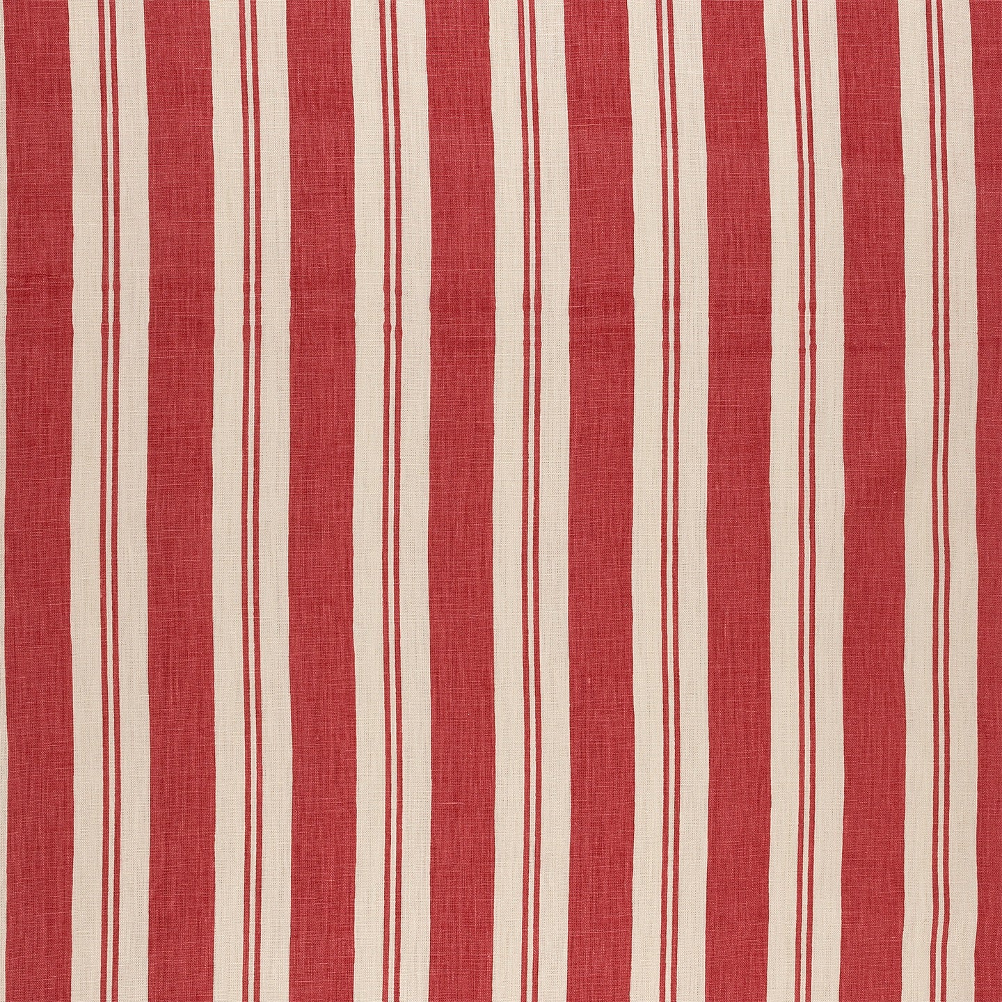 Raj Red Stripe Linen Fabric