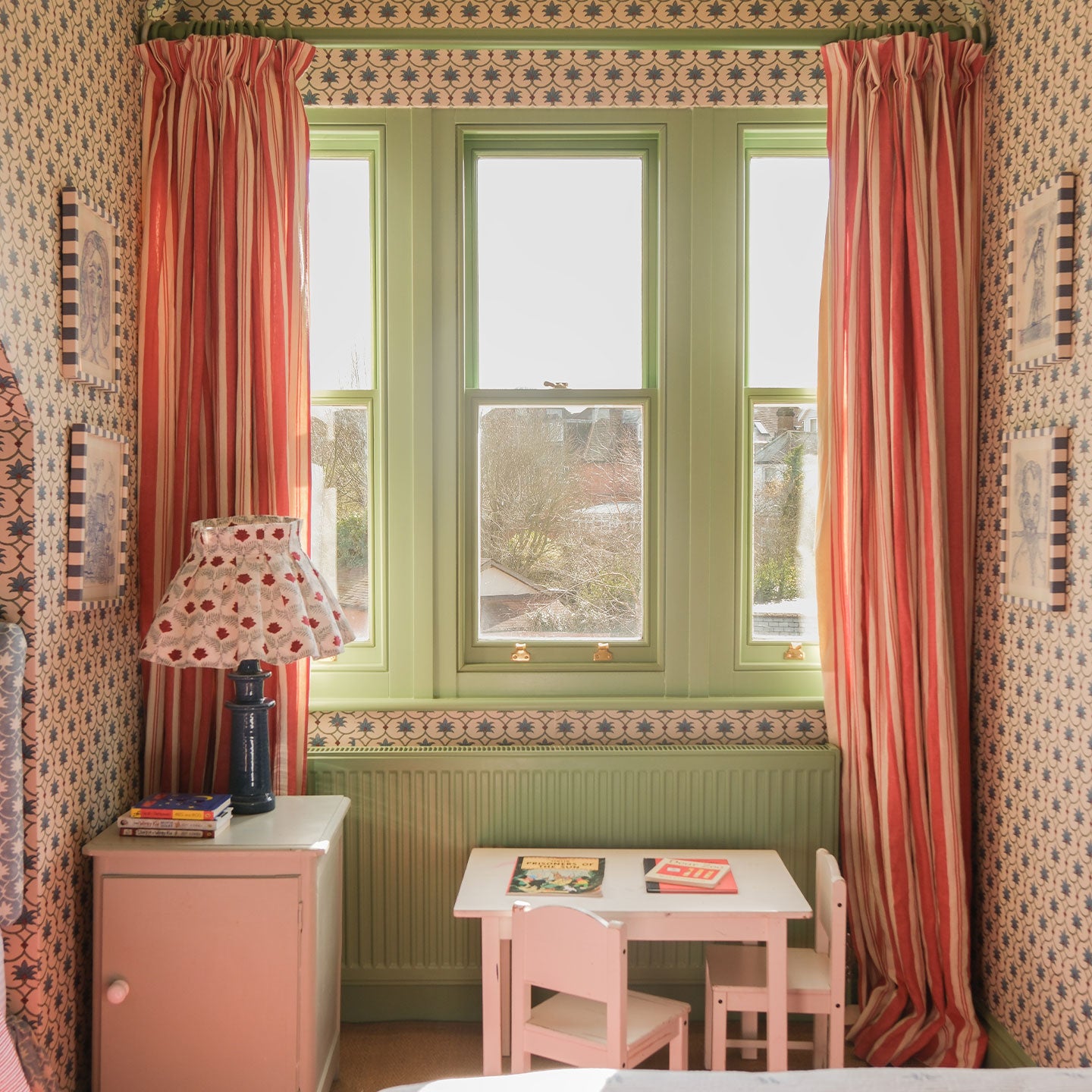 Raj Red Stripe Linen Fabric