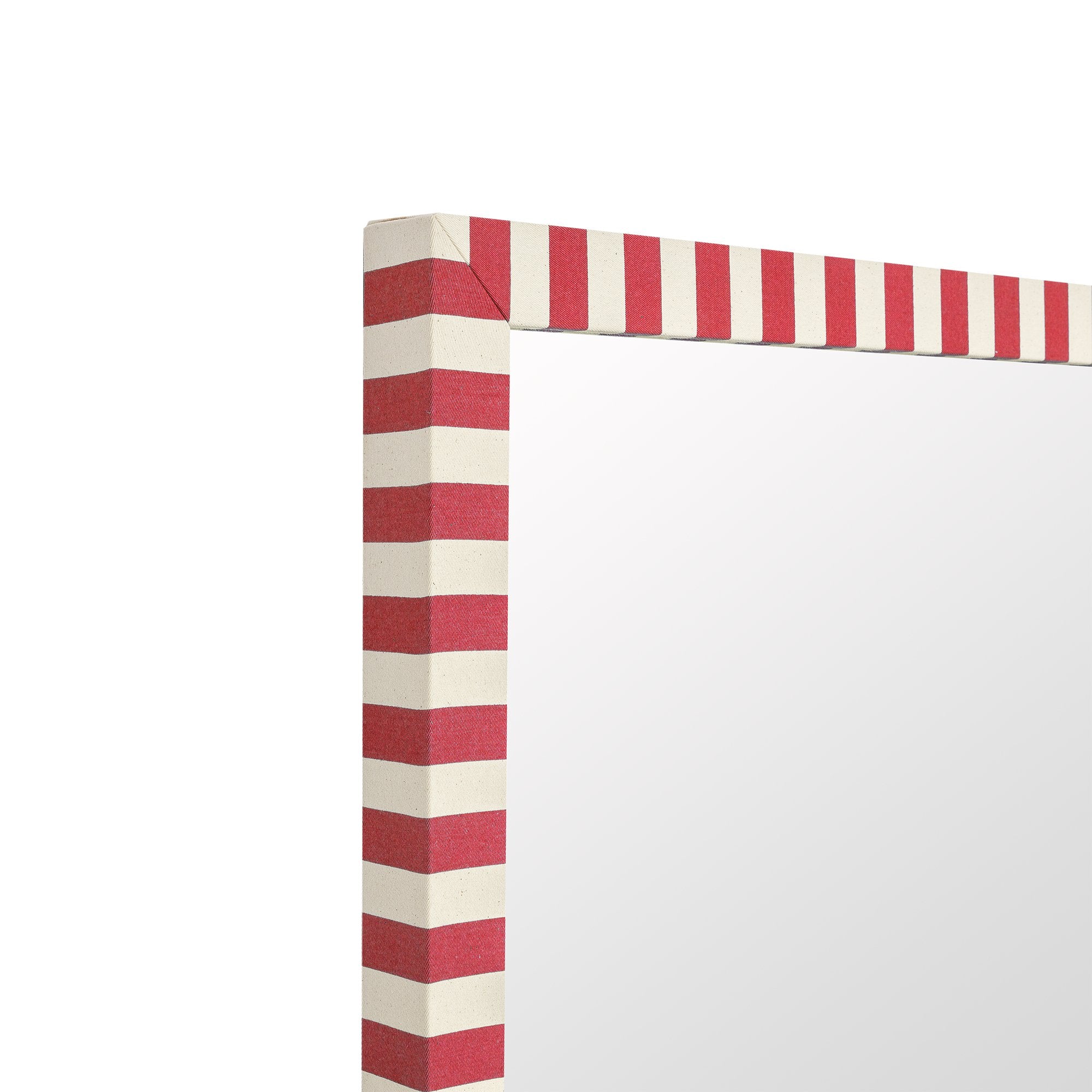 Red Striped Fabric Mirror - Alice Palmer & Co