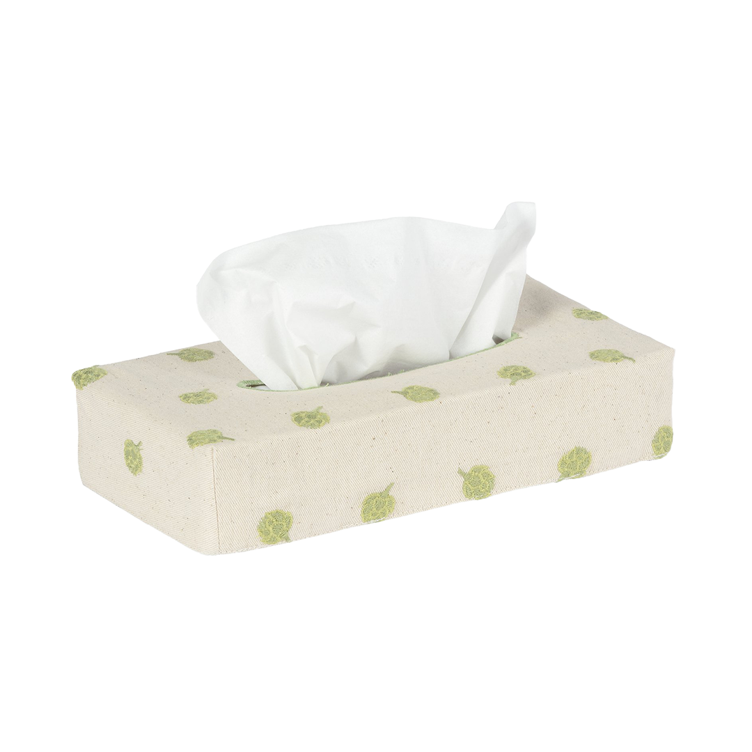 Skinny Embroidered Tissue Box Cover - Artichoke