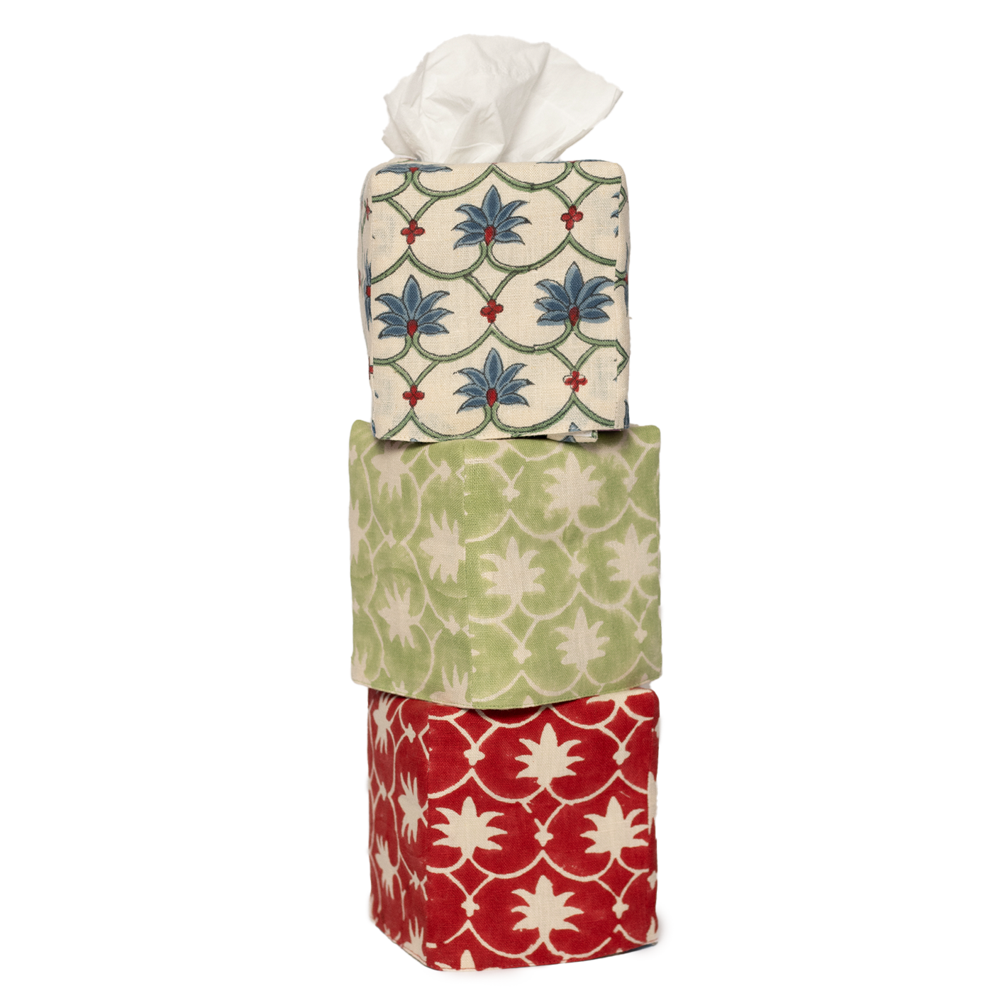 Square Palm Grove Linen Tissue Box Cover