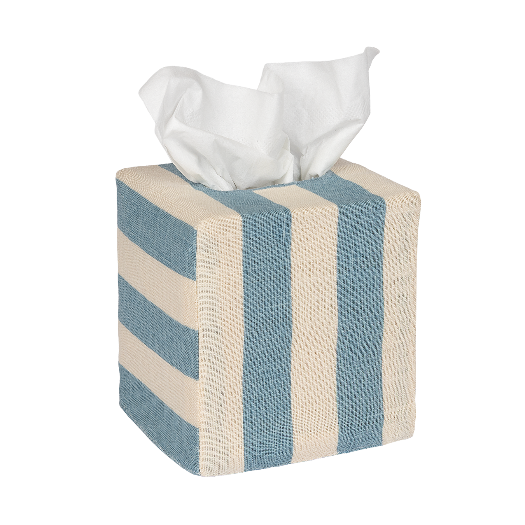 Square Tangier Stripe Linen Tissue Box Cover