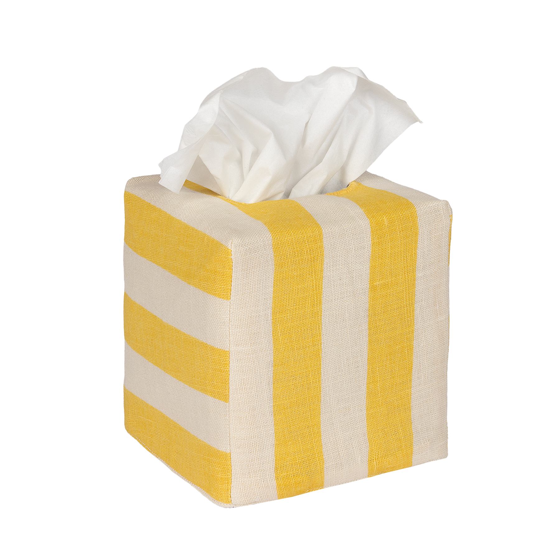 Square Tangier Stripe Linen Tissue Box Cover