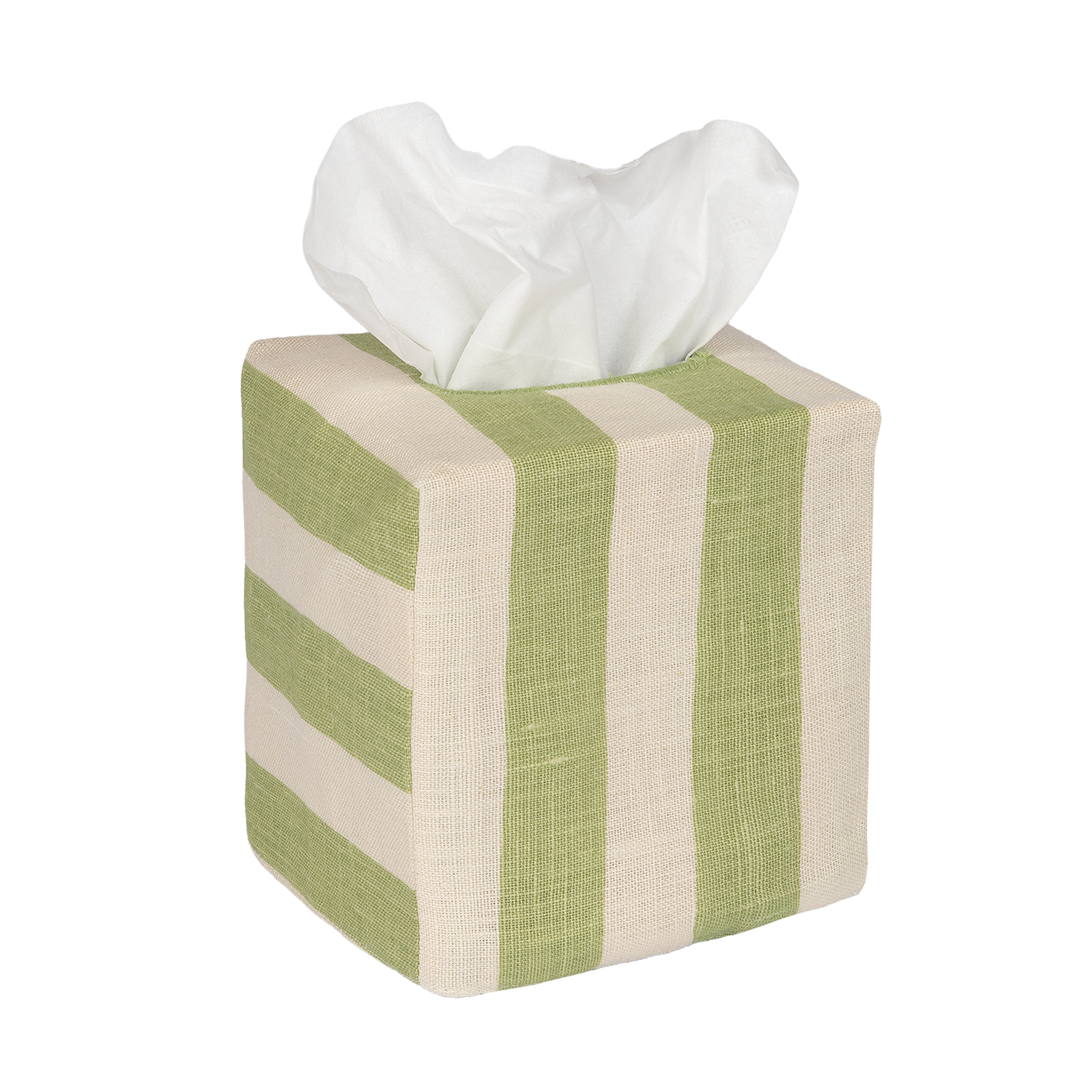 Square Tangier Stripe Linen Tissue Box Cover