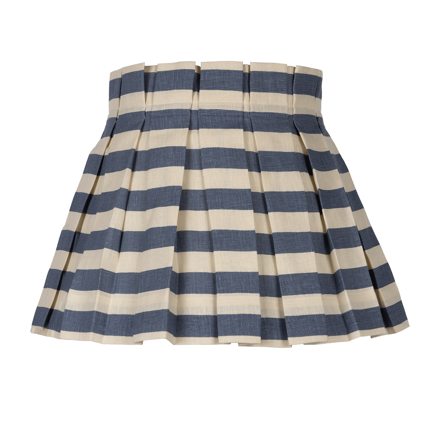 Tangier Denim Stripe Linen Structured Box Pleat Lampshade