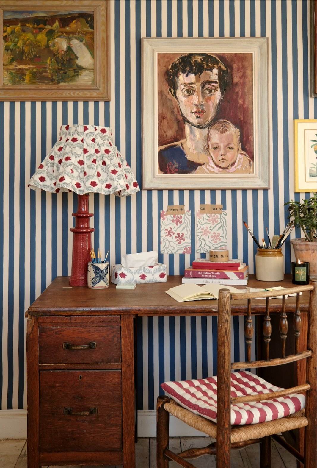 Tangier Denim Stripe Wallpaper - Alice Palmer & Co