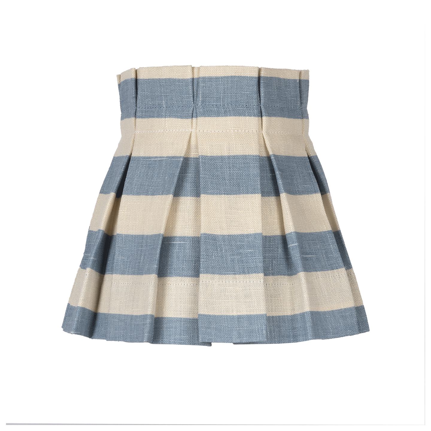 6 inch Tangier French Blue Stripe Linen Structured Box Pleat Lampshade