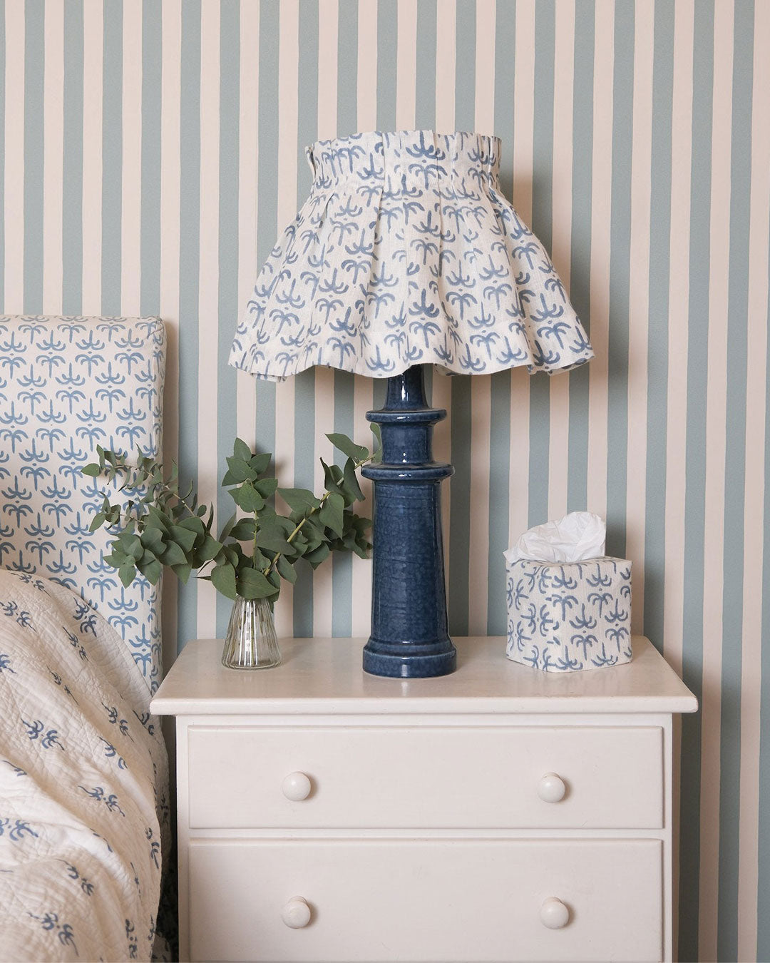 Tangier Iceberg Stripe Wallpaper