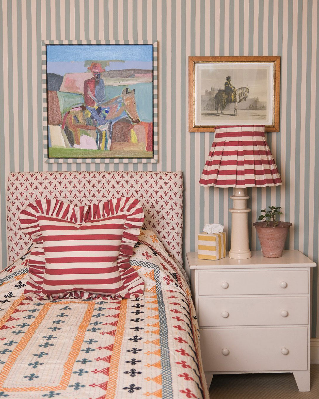 Tangier Iceberg Stripe Wallpaper