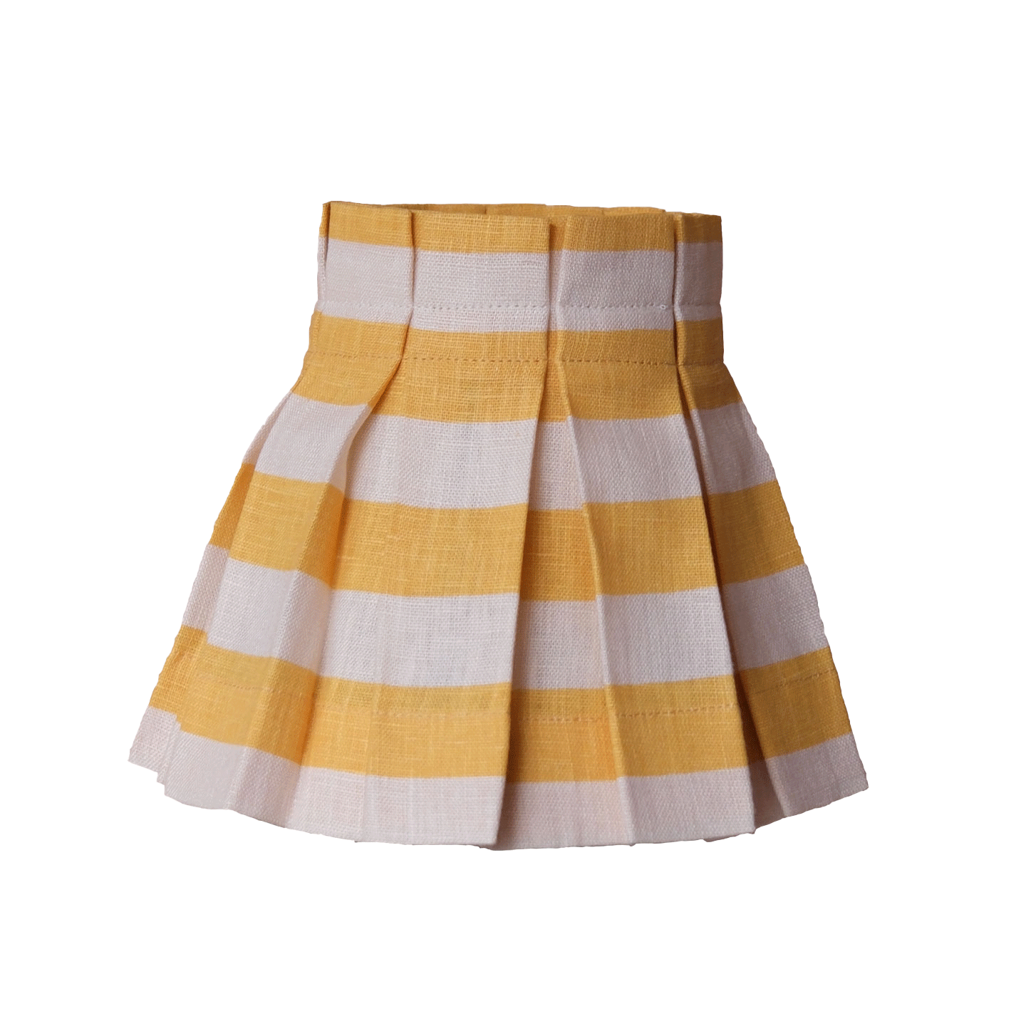 6 inch Tangier Mustard Stripe Linen Structured Box Pleat Lampshade