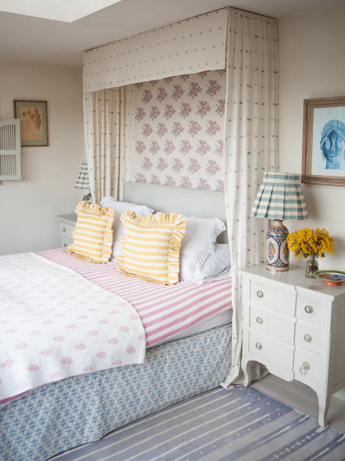 Tangier Mustard Stripe Frilly Cushion - Alice Palmer & Co