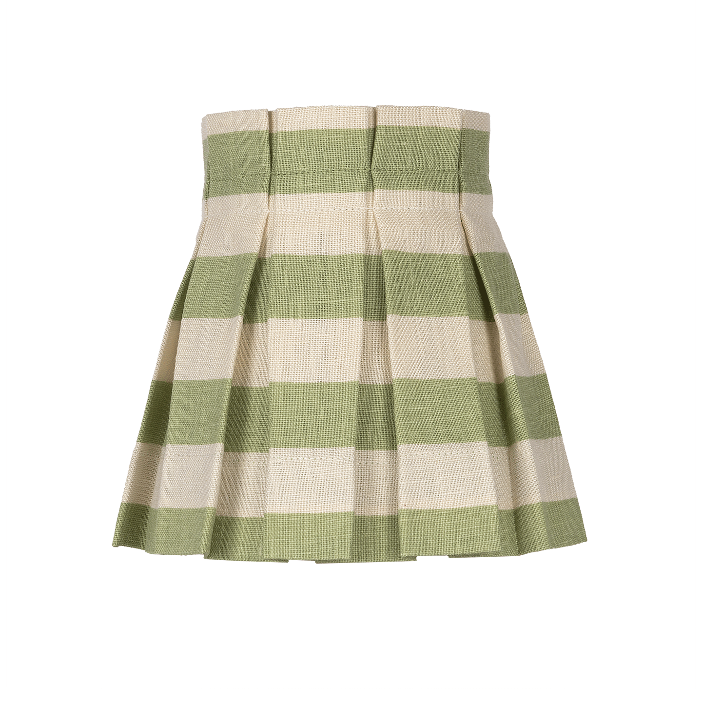 6 inch Tangier Olive Stripe Linen Structured Box Pleat Lampshade