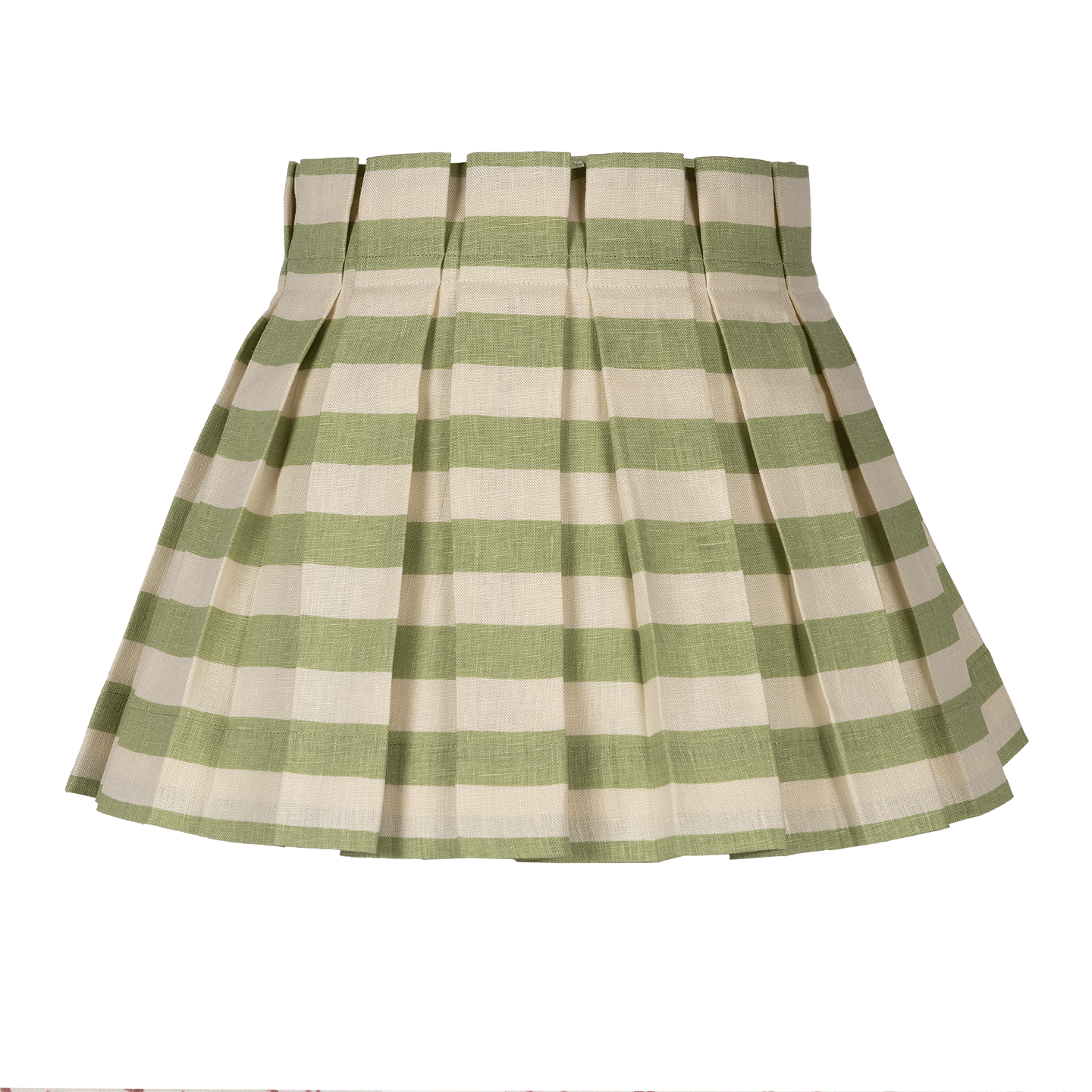 Tangier Olive Stripe Linen Structured Box Pleat Lampshade