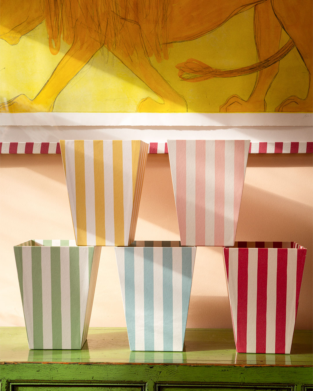 Tangier Iceberg Stripe Waste Paper Bin